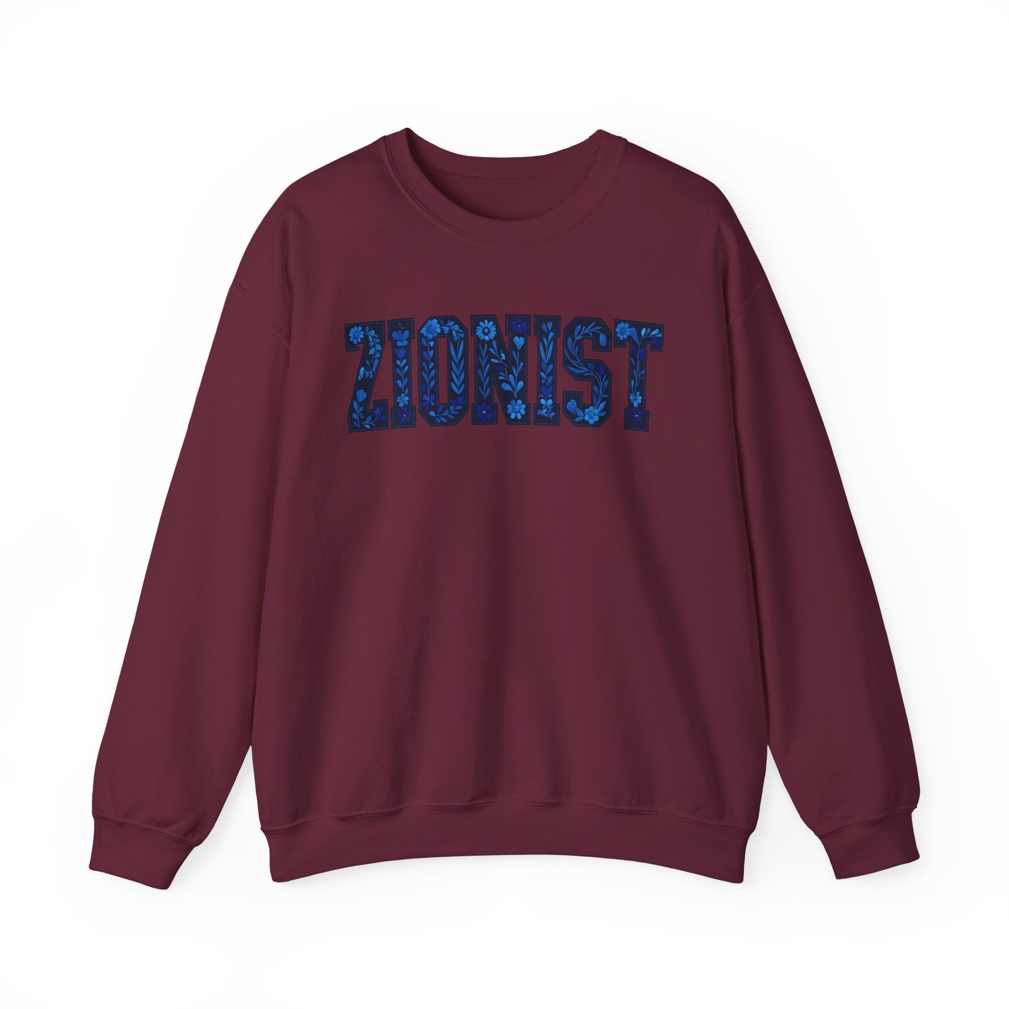 Zionist Floral Sweatshirt for Jewish Women, Hebrew Pride Crewneck Gift, Israel Supporter Apparel, Jewish Activist Gift