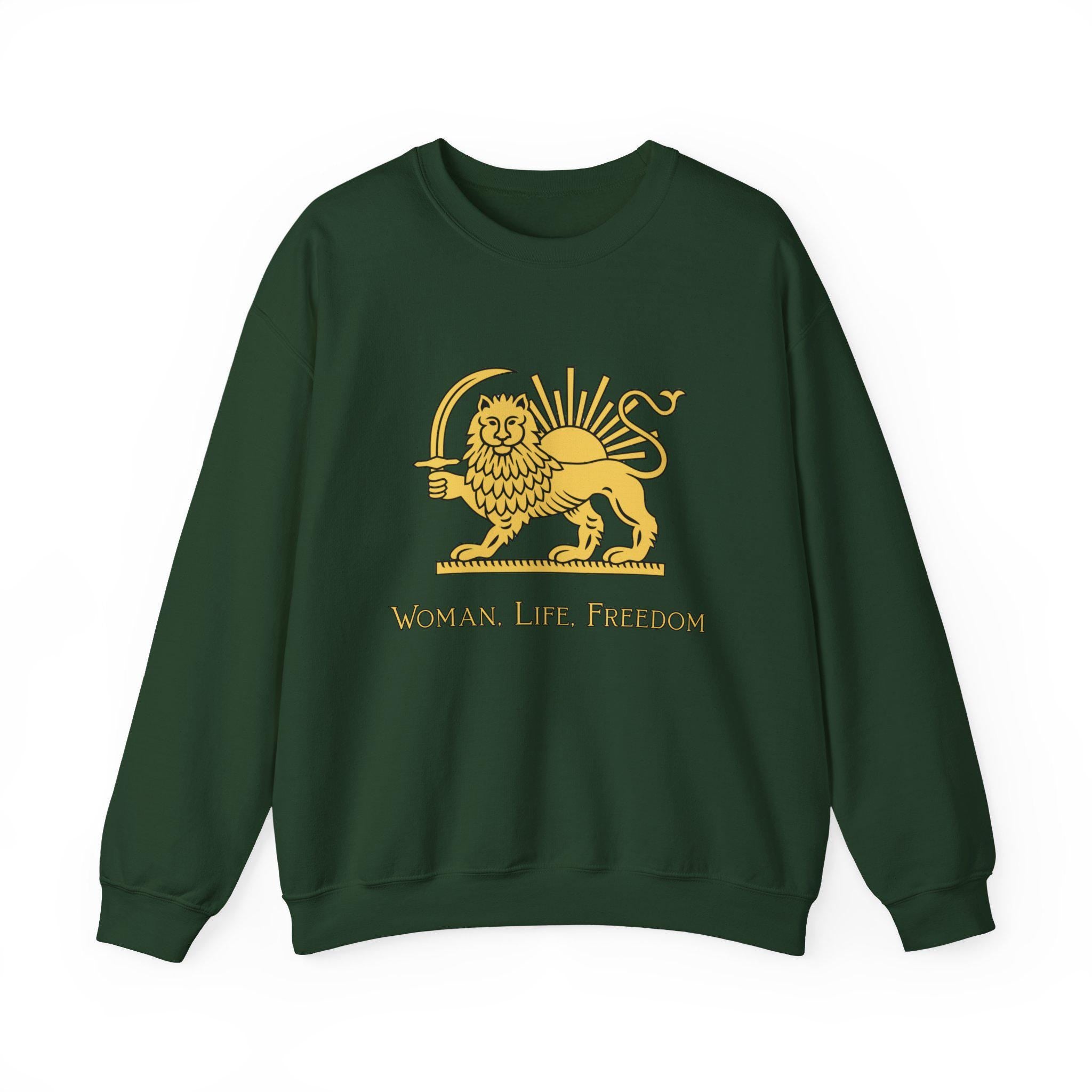 Woman Life Freedom Lion of Persia Sweatshirt, Iran Crest Crewneck, Feminist Protest Sweatshirt Gift