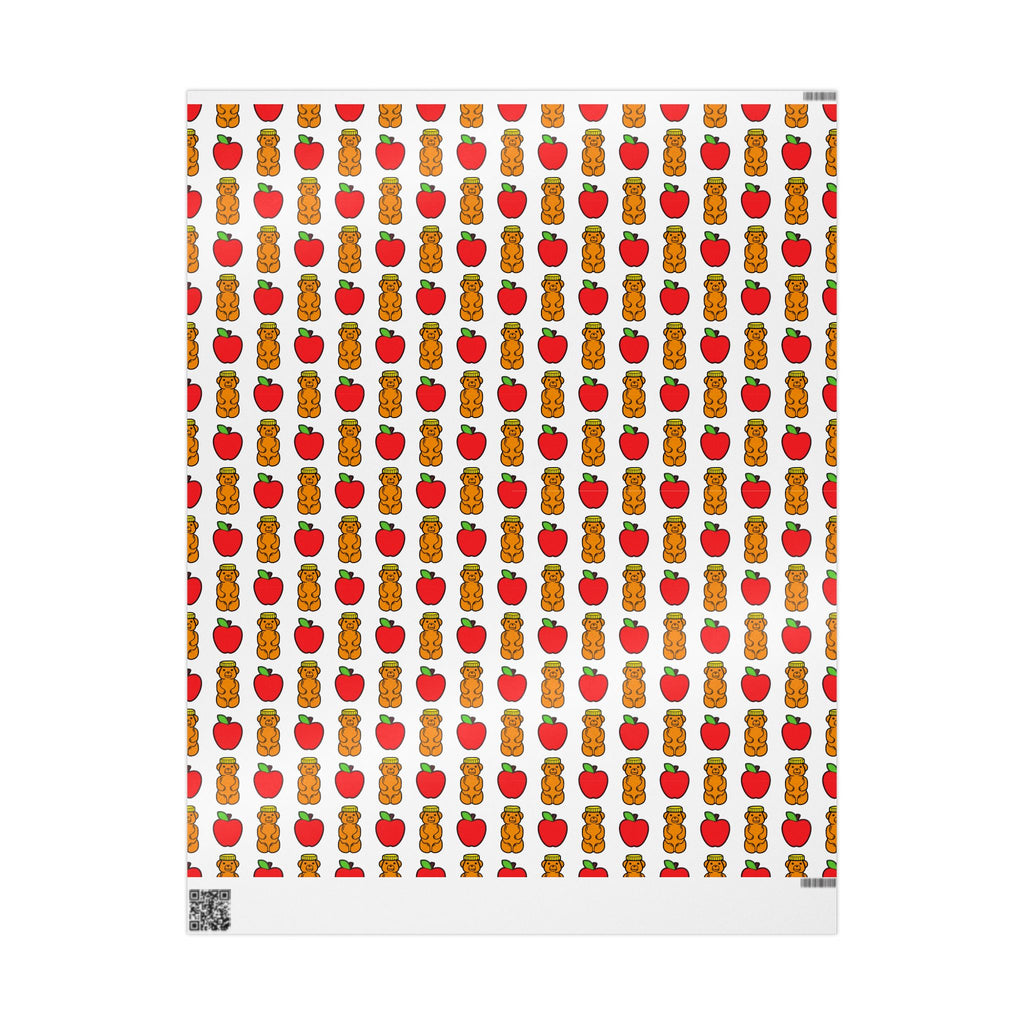 Rosh Hashanah Wrapping Paper Apples and Honey Gift Wrap, Jewish New Year Gift Wrap, Holiday Decor for Hostess Gifts