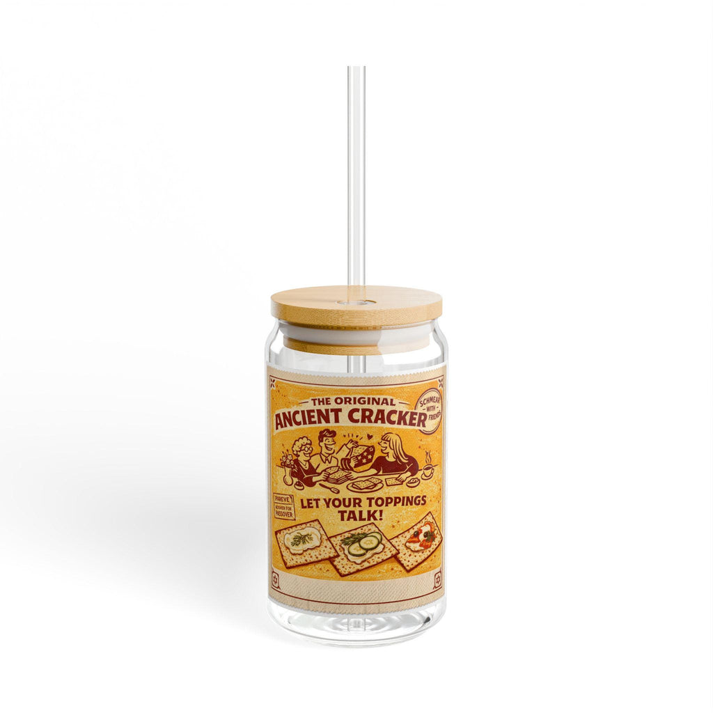 Passover Matzah Vintage Ad Sipper Glass, Retro Pesach Drinkware, Jewish Hostess Gift
