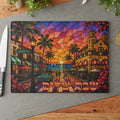 Delray Beach Challah Board | Florida Judaica Gift | Atlantic Avenue Art | Jewish Housewarming Gift | Coastal Shabbat Decor
