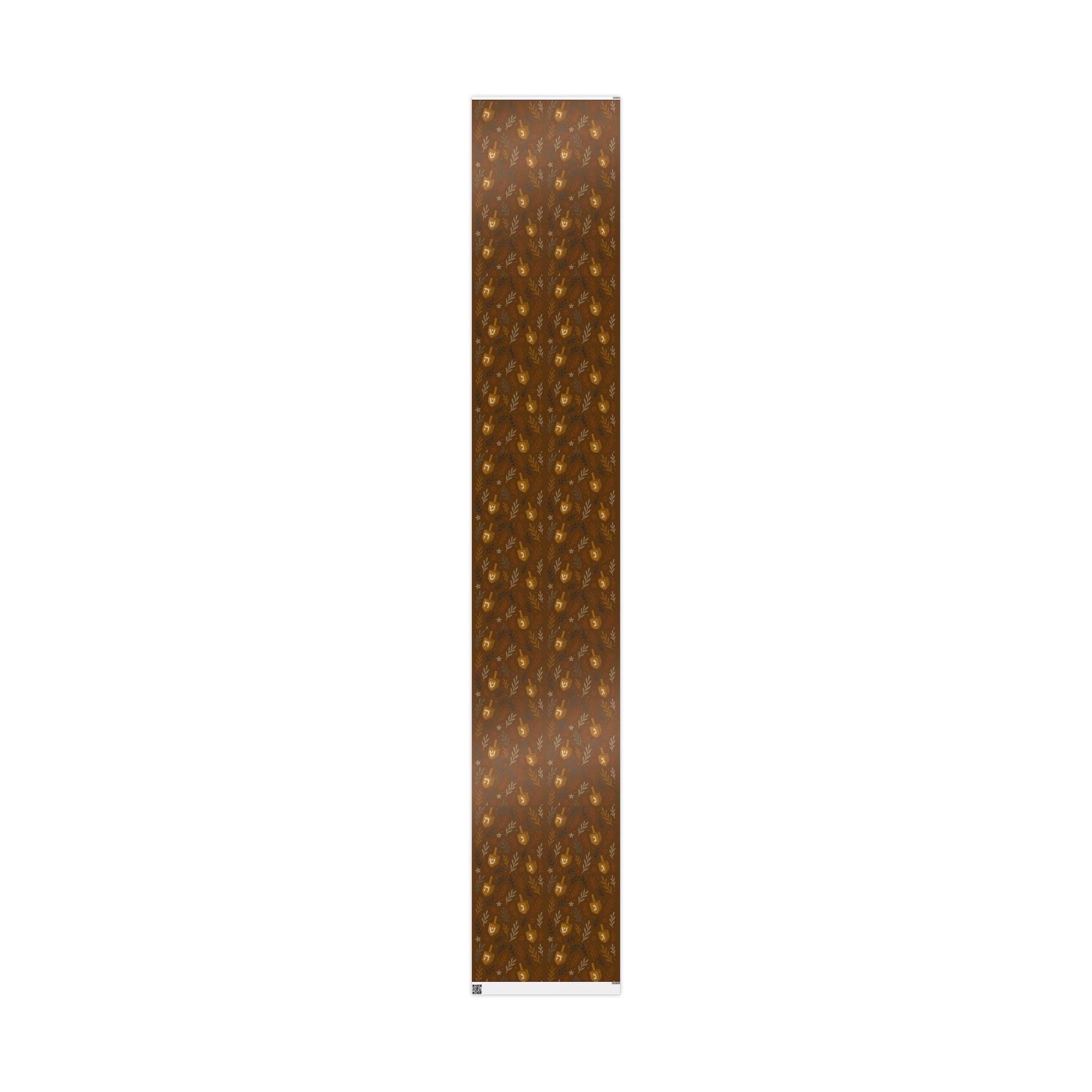 Floral Dreidel Hanukkah Wrapping Paper, Elegant Jewish Gift Wrap