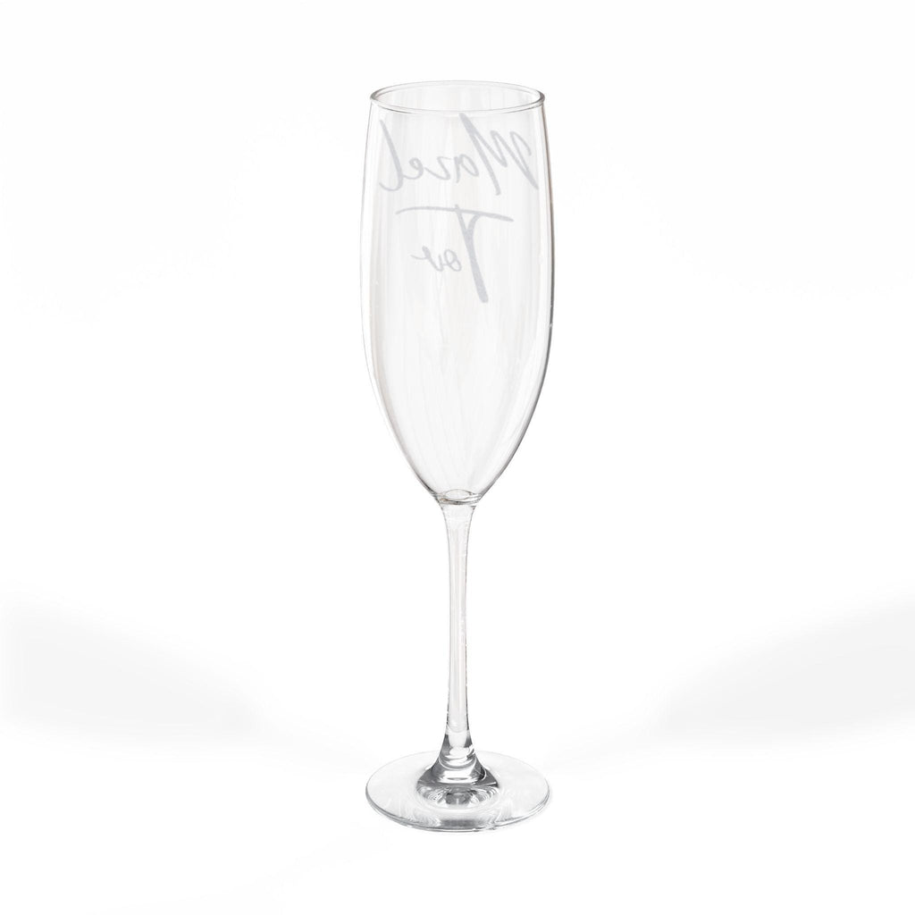 Personalized Engraved Champagne Flute, Crystal Clear Toasting Glass, Elegant Bridal Keepsake