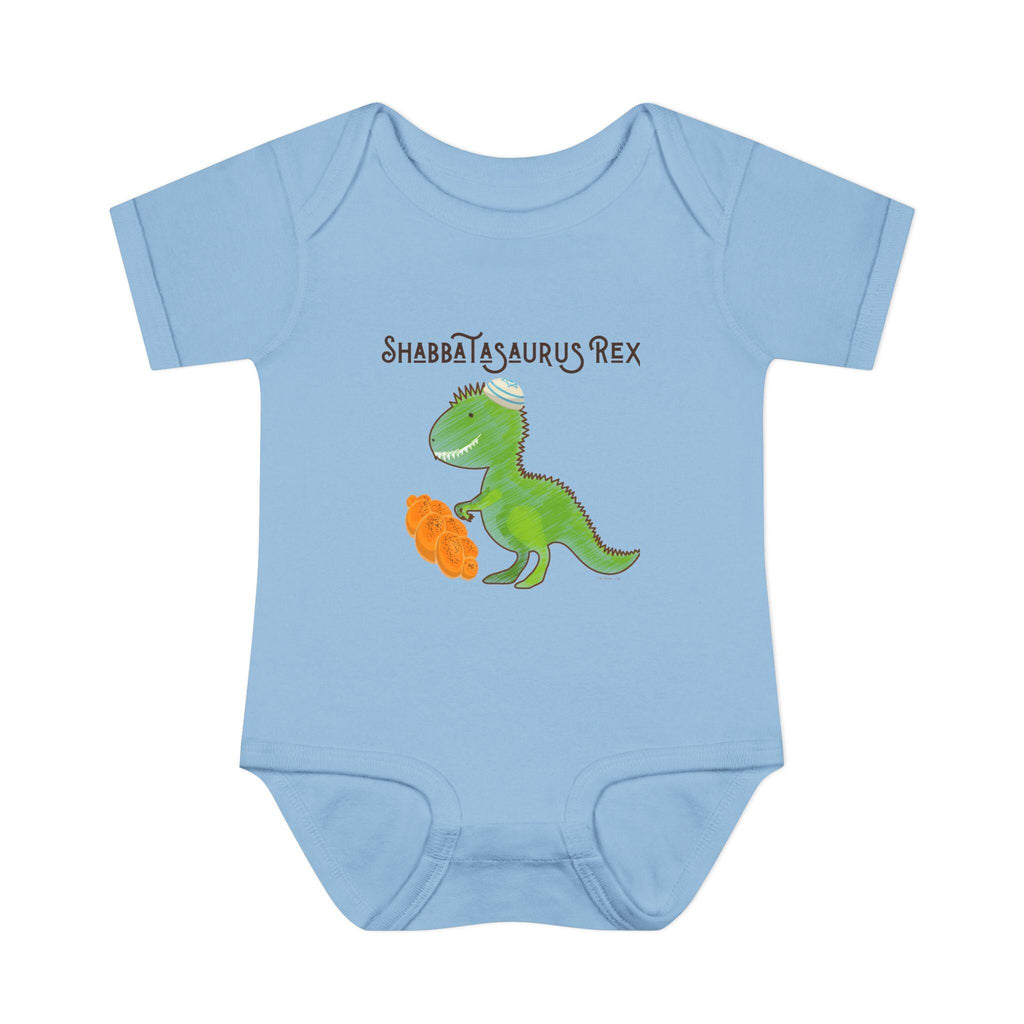 Shabbatasaurus Rex Infant Bodysuit | Dinosaur Shabbat Illustration