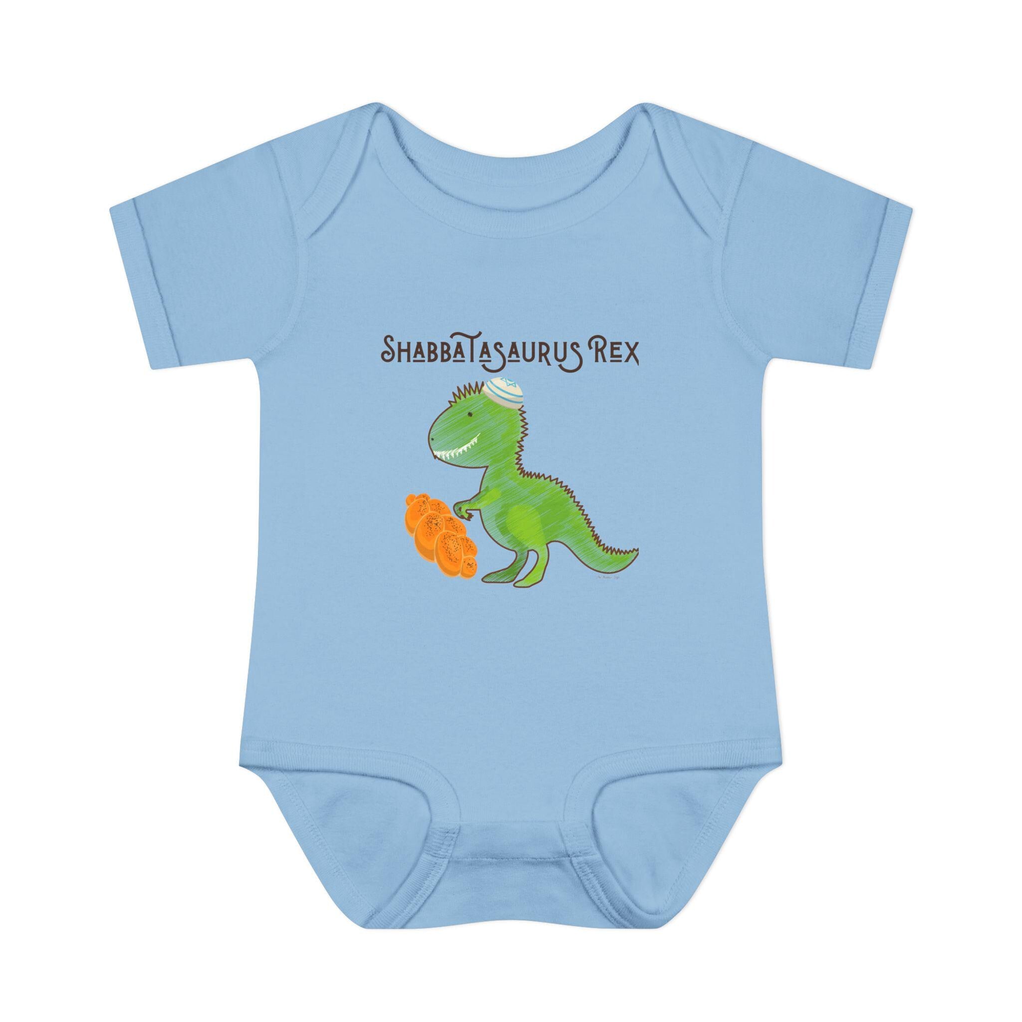 Shabbatasaurus Rex Infant Bodysuit | Dinosaur Shabbat Illustration