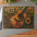Tennessee Challah Board Stained Glass Shabbat Tray, 15x11 Guitar Judaica, Southern Jewish Wedding Gift