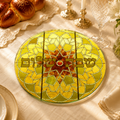 Idaho Synagogue Challah Board, Round Glass Shabbat Serving Plate, Stained Glass Judaica Kitchen Decor