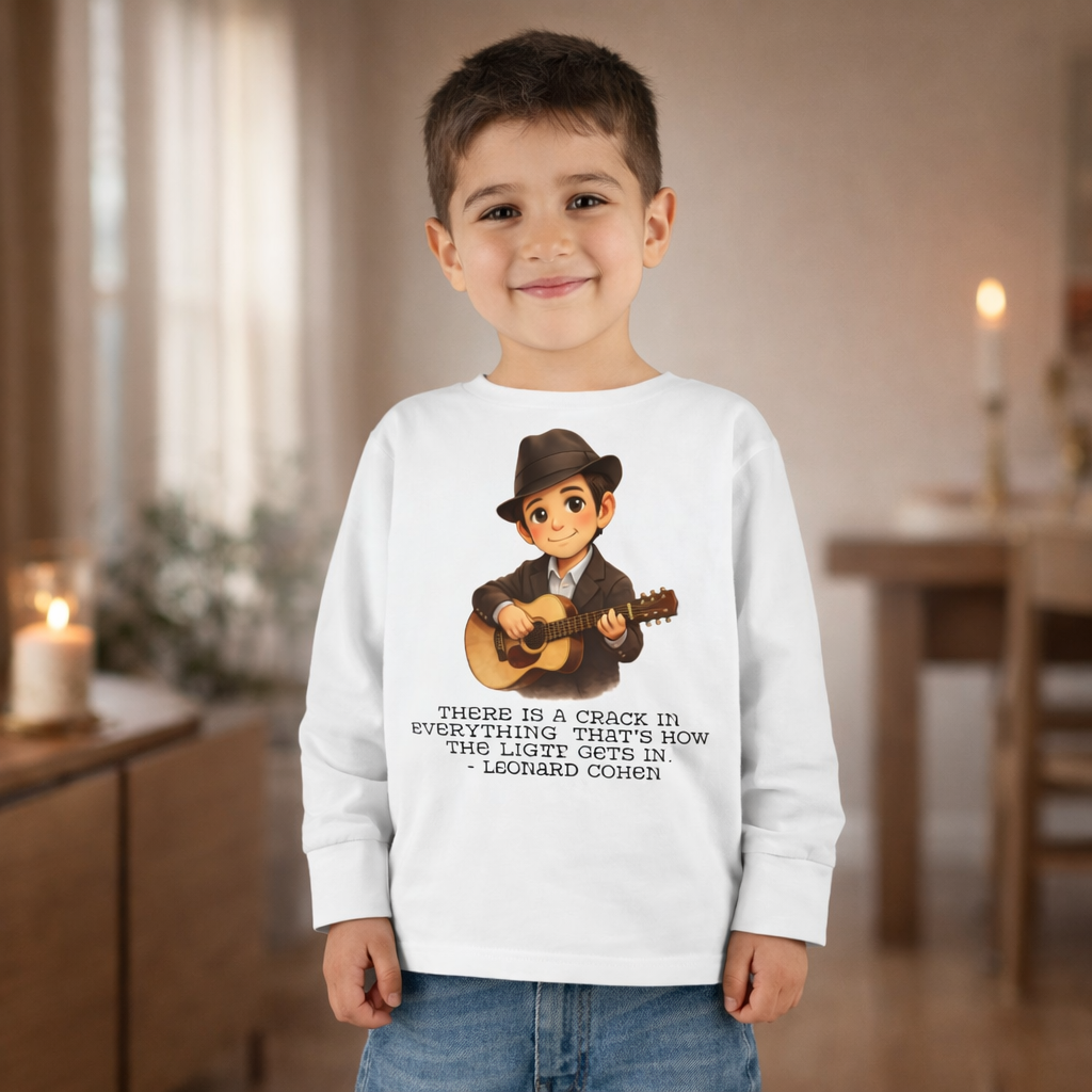 Leonard Cohen Kids Shirt, There Is a Crack in Everything Quote Tee, Jewish Music Legend Kids Shirt, Jewish History Shirt