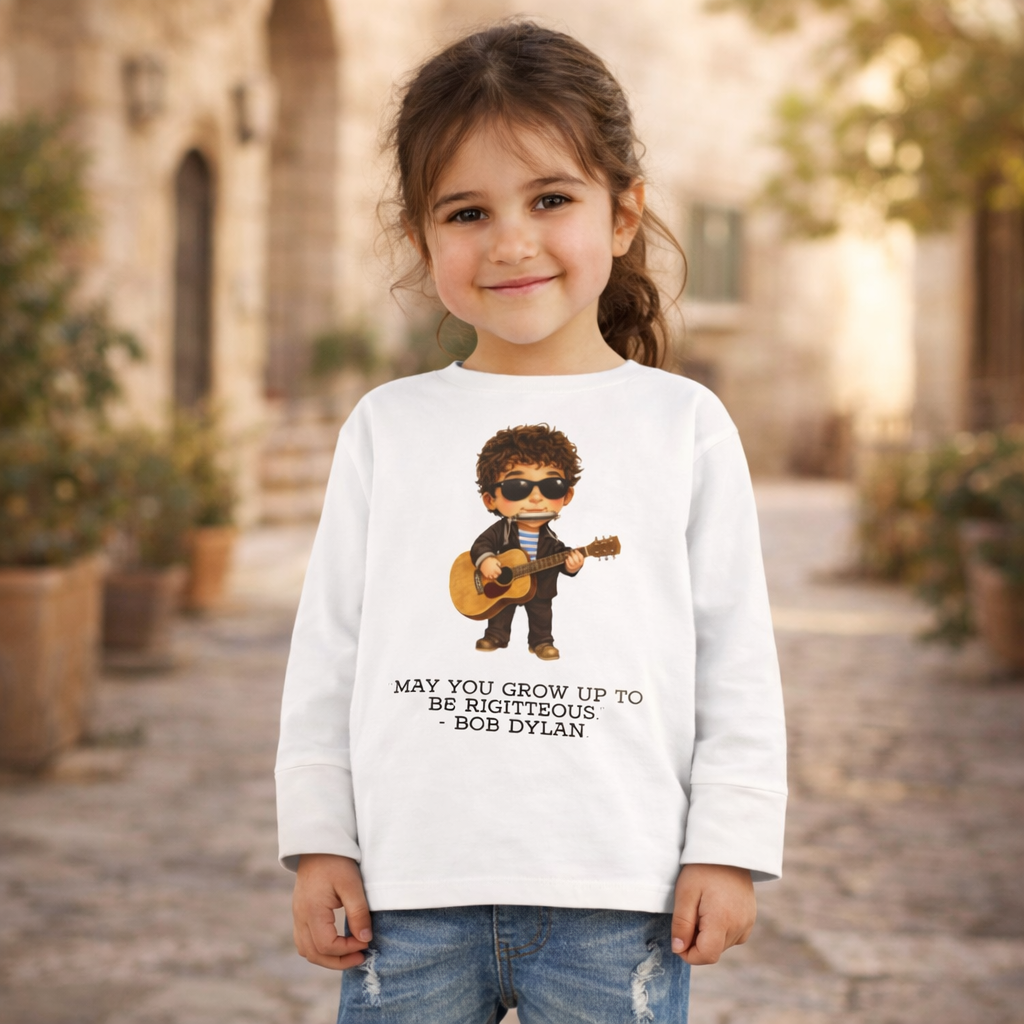 Bob Dylan Kids Shirt, May You Grow Up to Be Righteous Quote Tee, Jewish Music Legend Kids Shirt, Jewish History Shirt