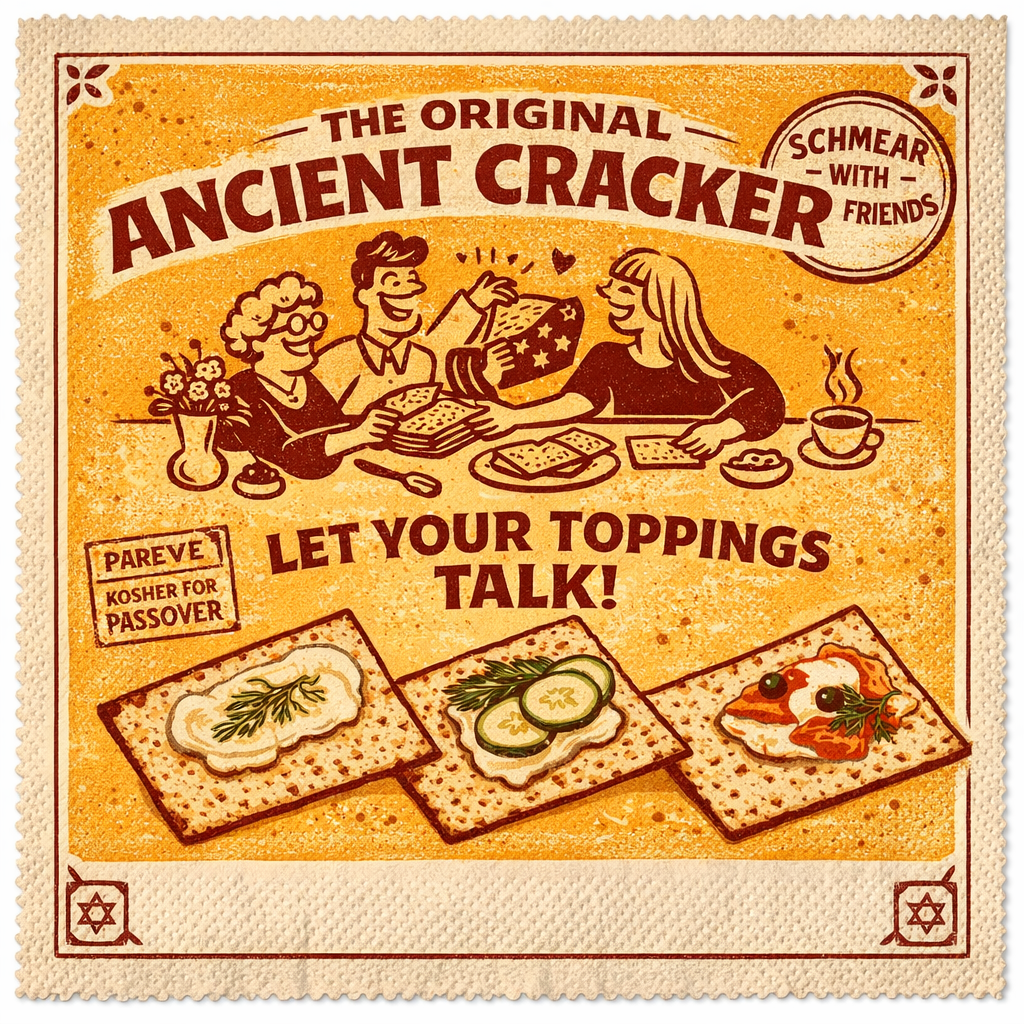 Passover Table Runner 16x90, Ancient Cracker Seder Decor, Vintage Matzah Design, Jewish Hostess Gift