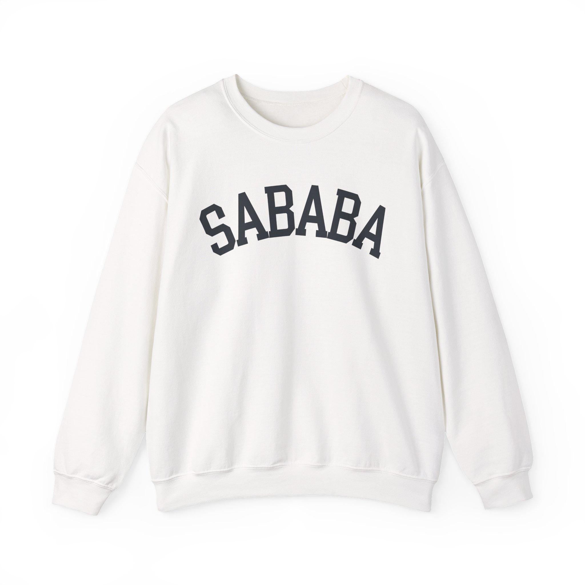 Sababa Sweatshirt Hebrew Slang Crewneck, Israeli Script Collegiate Pullover Gift