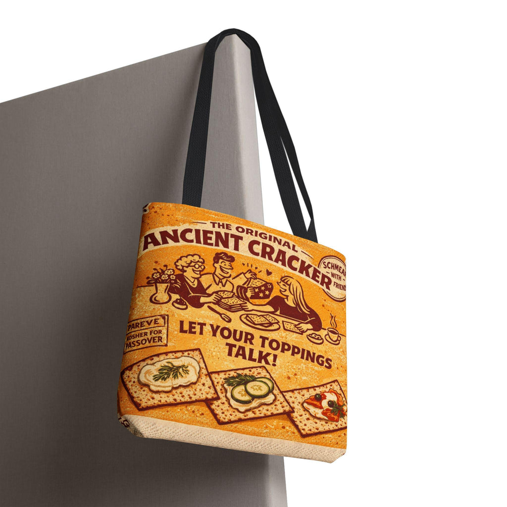 Vintage Style Matzah Tote Bag, Retro Cracker Market Grocery Bag