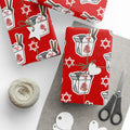Funny Jewish Christmas Wrapping Paper, Chinese Food & Star of David Design