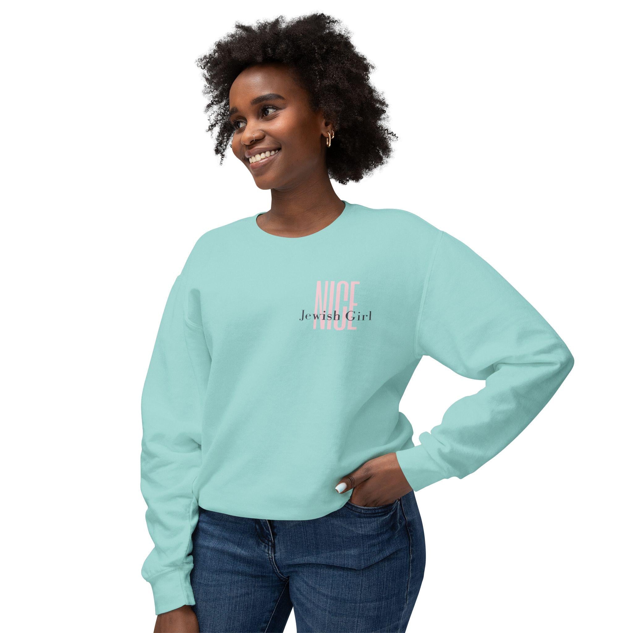 Nice Jewish Girl Unisex Crewneck Sweatshirt, Cultural Pride Apparel