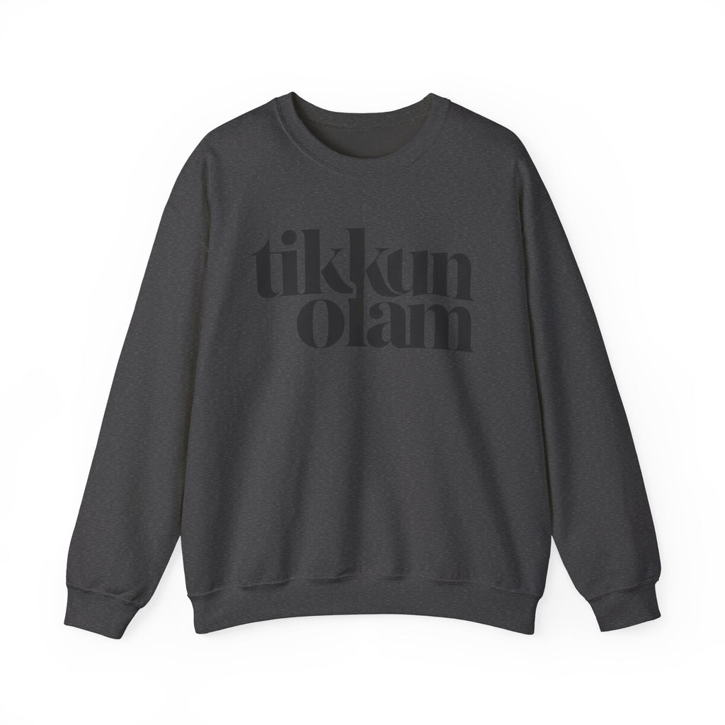 Tikkun Olam Sweatshirt Hebrew Crewneck, Jewish Social Justice Pullover Gift