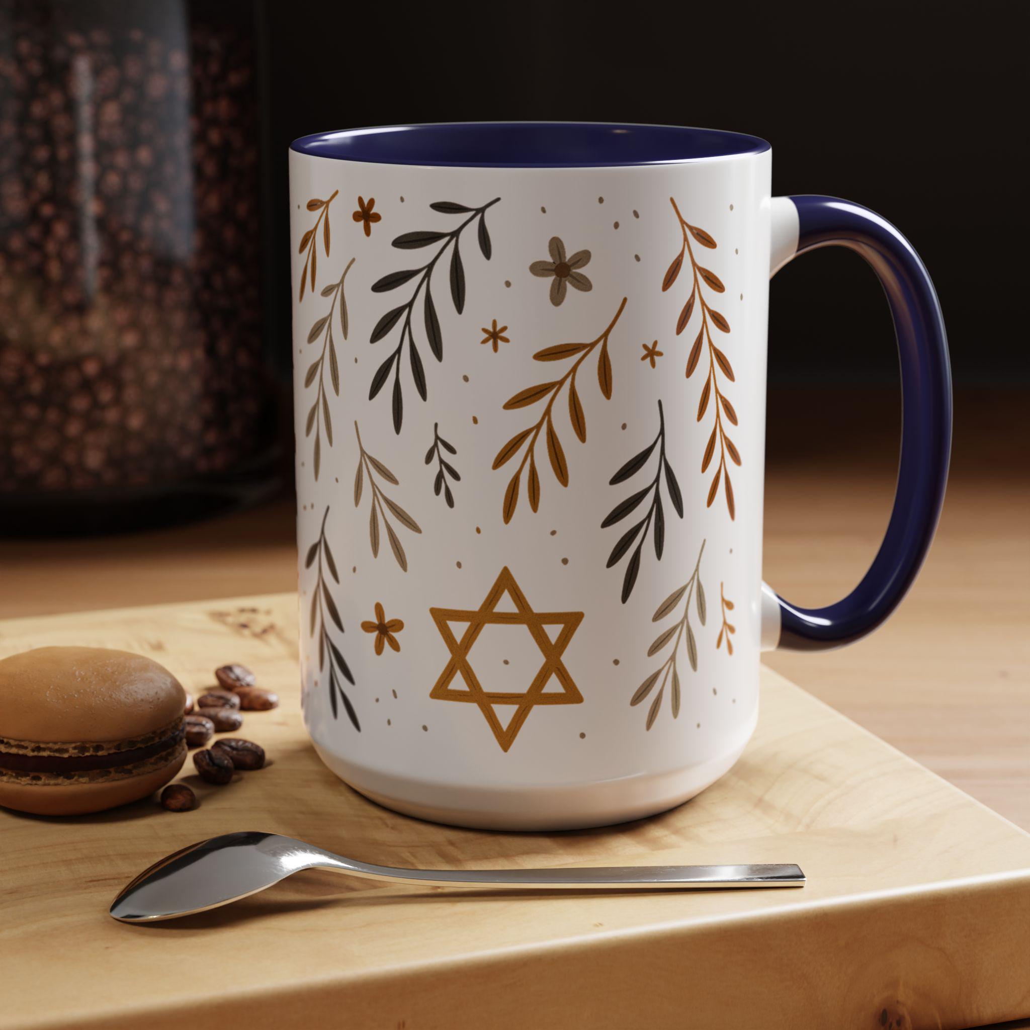 Hanukkah Coffee Mug: Jewish Holiday Tea Cup, Rabbi Gift