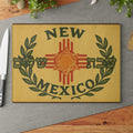 New Mexico Zia Challah Board, Shabbat Shalom Glass Tray, Southwest Judaica