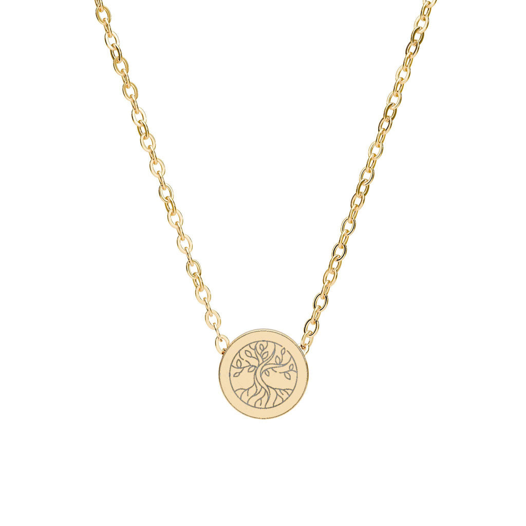 Tree of Life Shema Israel Necklace, Engraved Stainless Steel Judaica Pendant