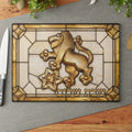 Lion of Judah Challah Board Stained Glass Shabbat Shalom, Jewish Federation Judaica Tray, Shabbat Table Decor Gift