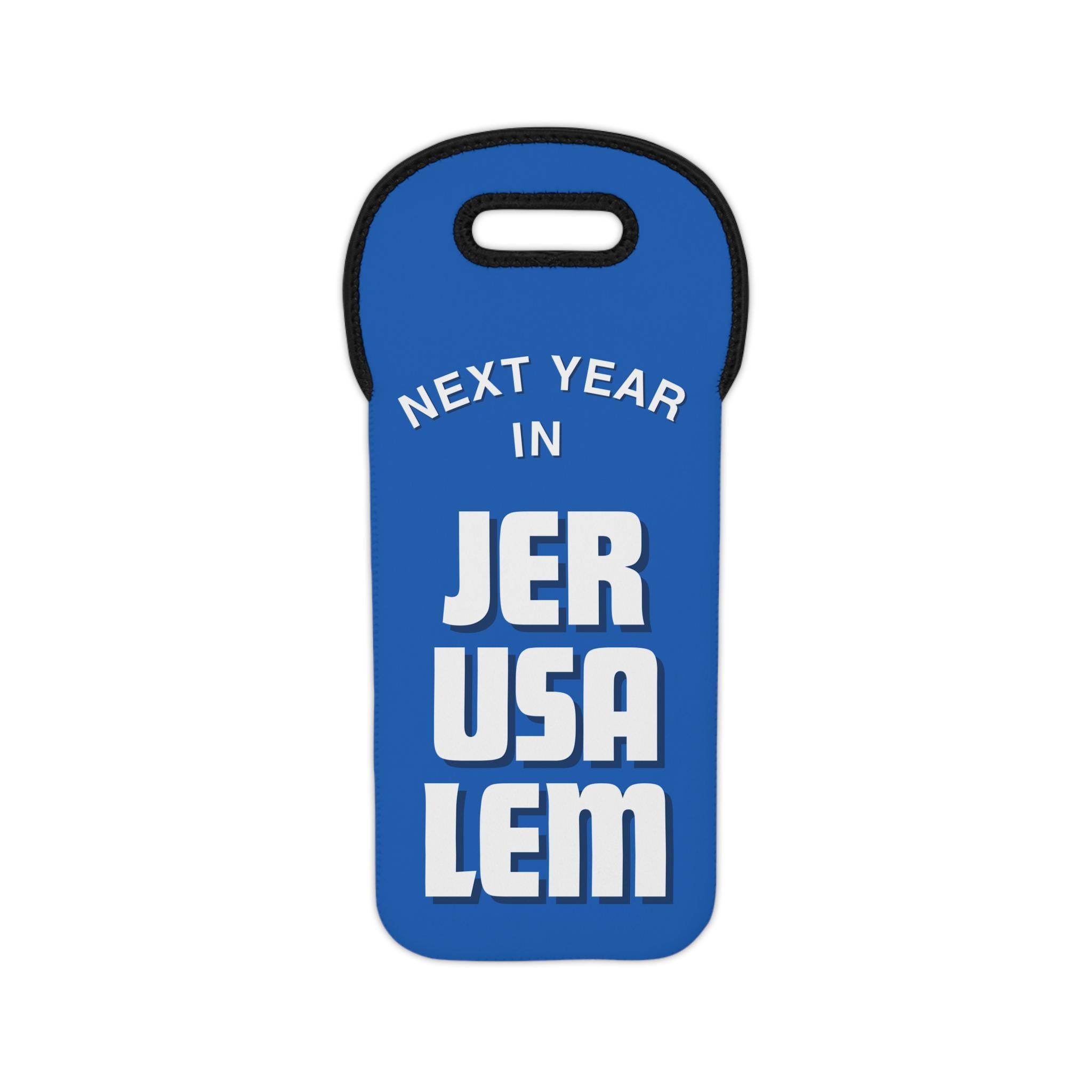 Next Year in Jerusalem Wine Tote Neoprene Shabbat Gift