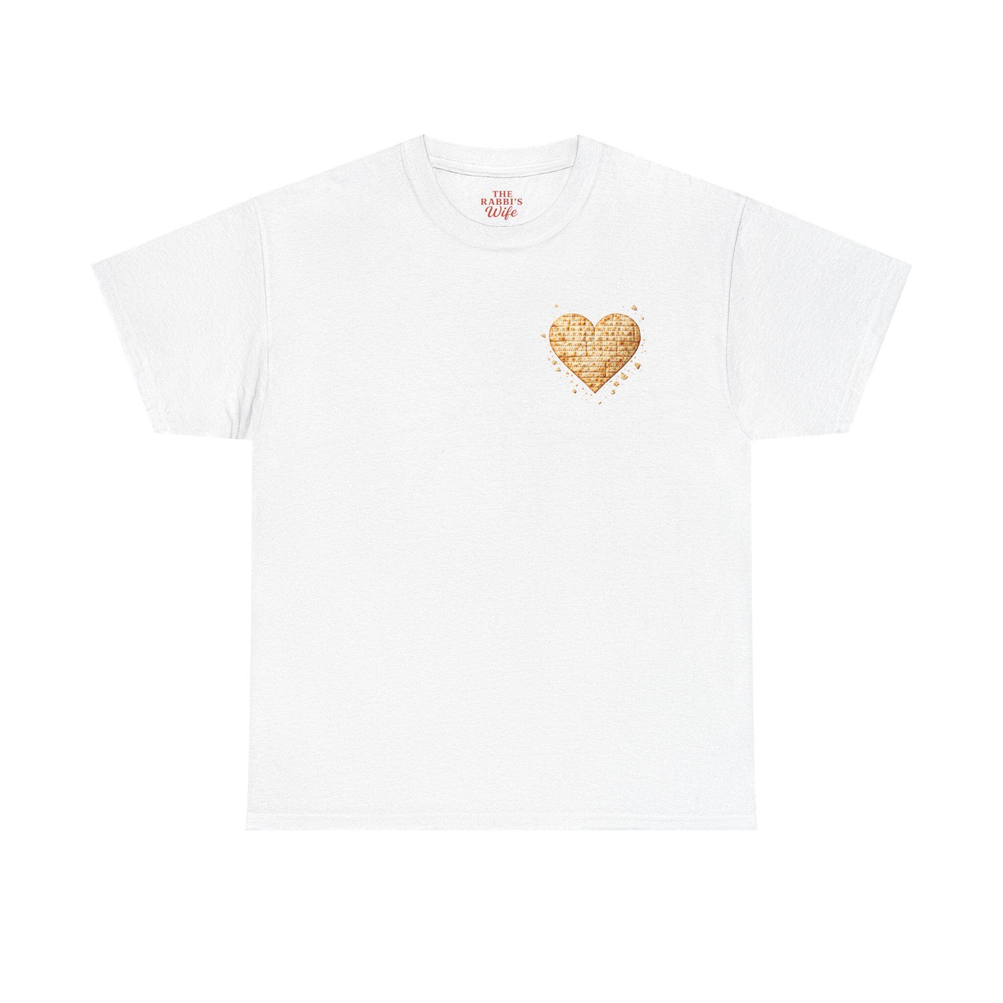 Matzah Heart T Shirt, Textured Passover Holiday Tee, Jewish Mom Gift