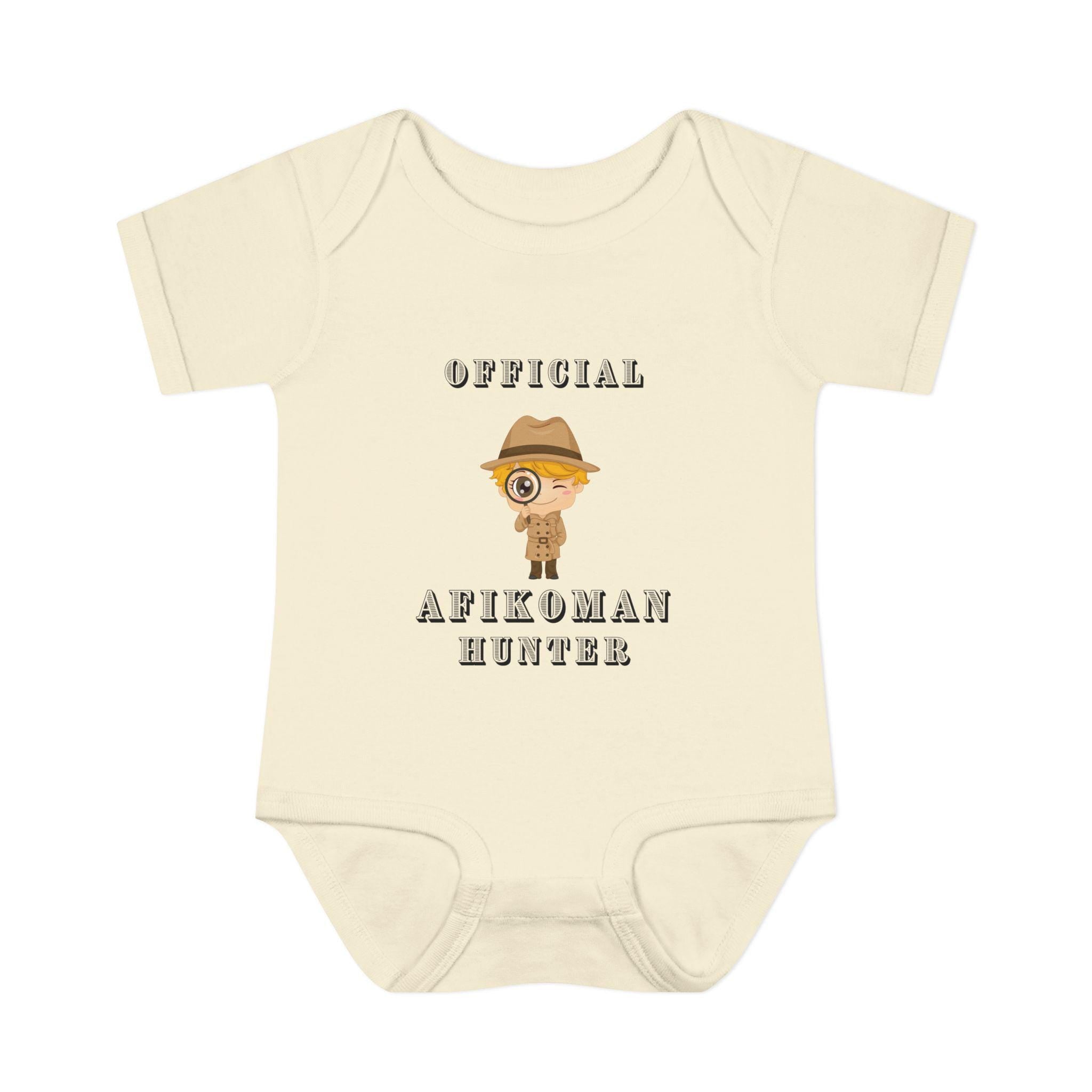 Official Afikoman hunter baby body suit