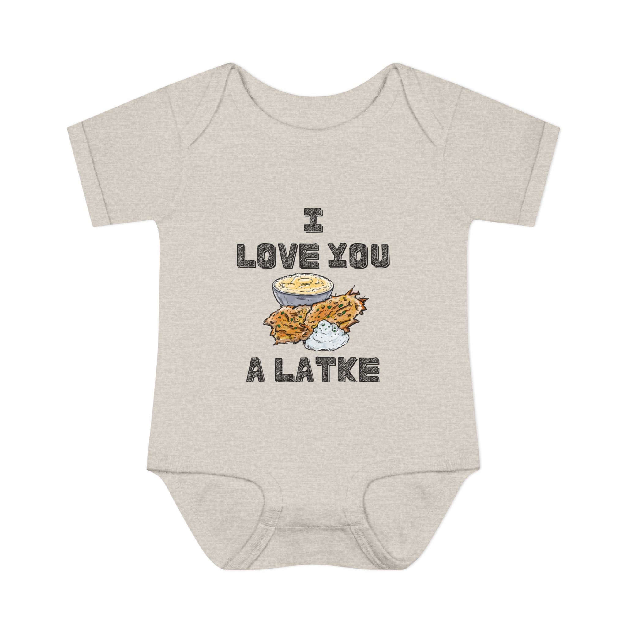 I Love You a Latke Baby Onesie | Funny Hanukkah Bodysuit | Jewish Infant Gift | Latke Baby Outfit | Cute Kosher Pun Baby Shower Gift