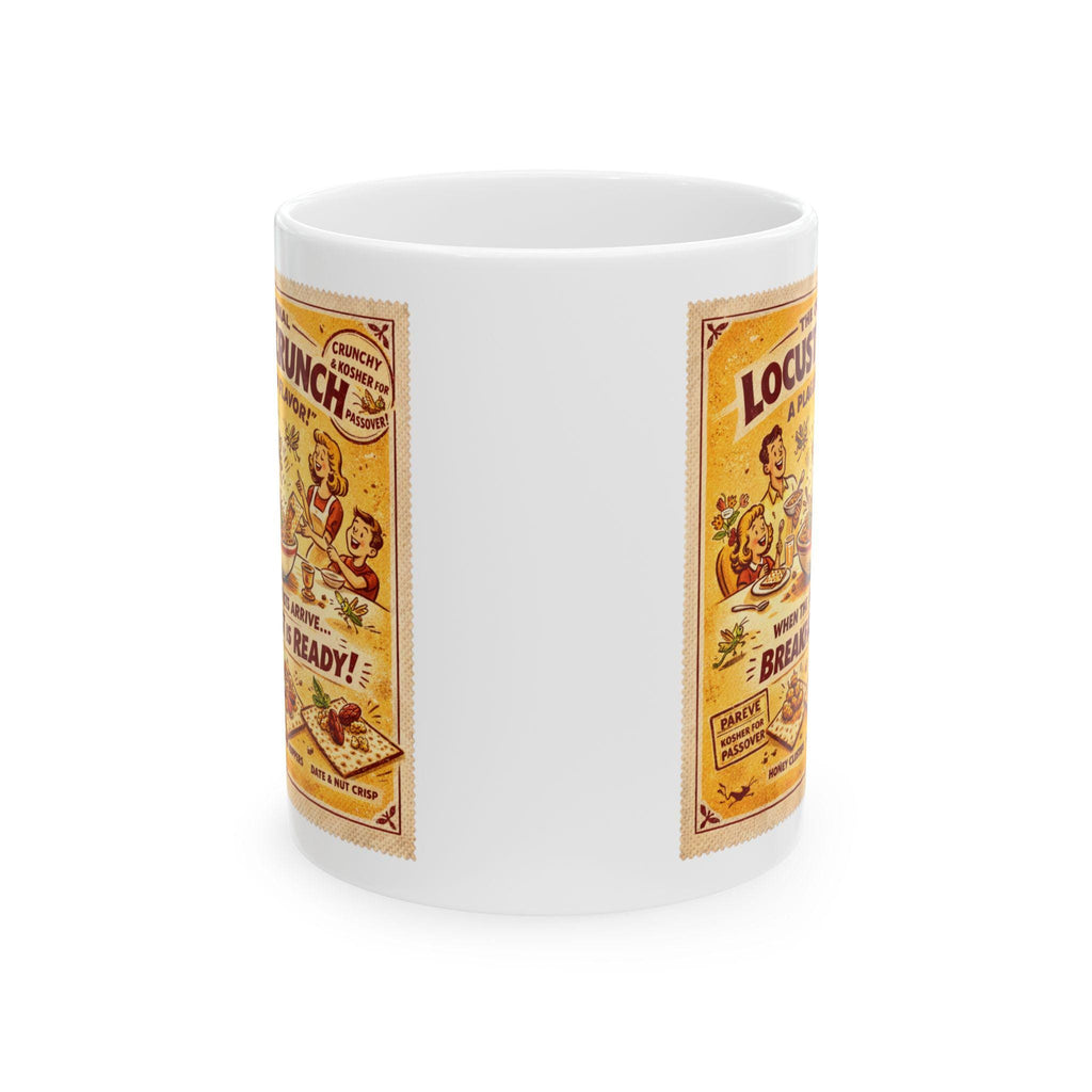 Passover Locust Crunch Cereal Mug, Retro Jewish Humor Coffee Cup