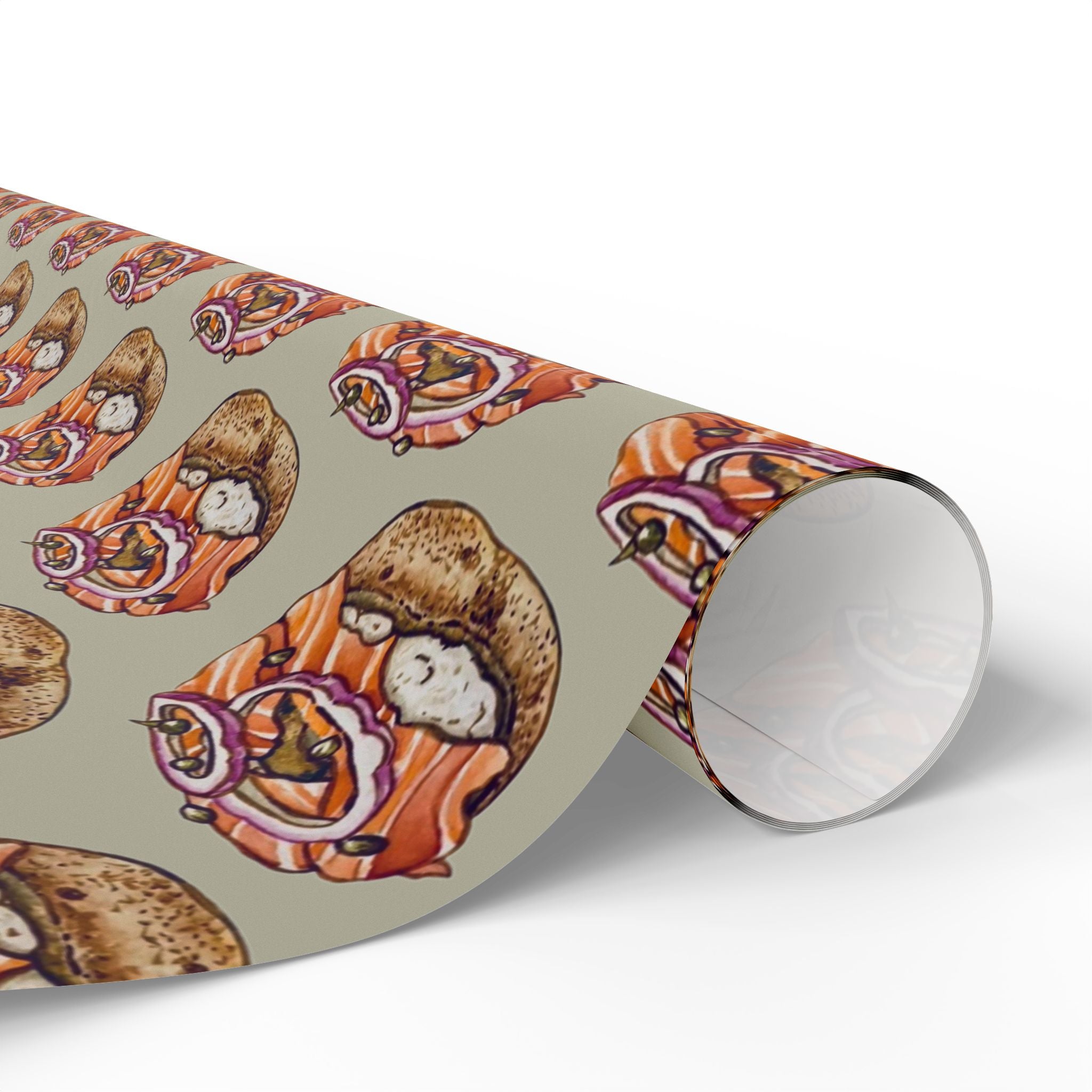 Bagels and Lox Wrapping Paper Jewish Gift Wrap, Funny Schmear Brunch Paper, Hanukkah Bar Mitzvah Housewarming Gift