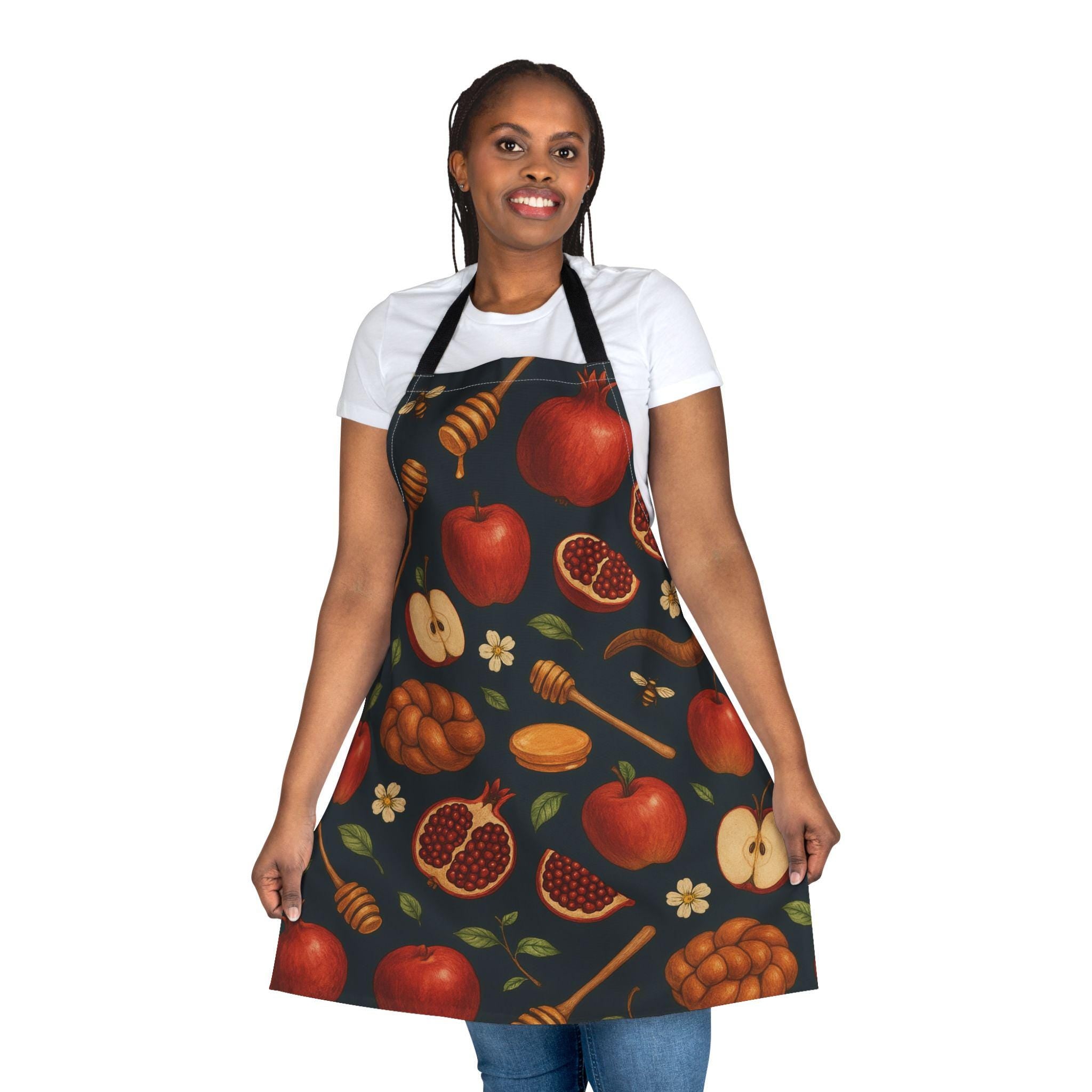 Rosh Hashanah Apron, Apples, Honey, Pomegranates, Jewish Holiday Kitchen Decor