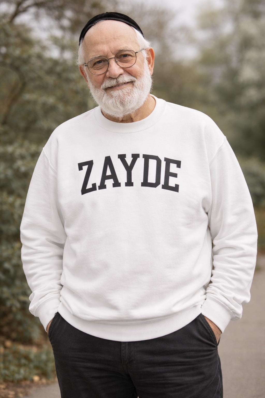 Zayde Sweatshirt Yiddish Grandpa Crewneck, Jewish Grandfather Collegiate Letter Sweater Gift