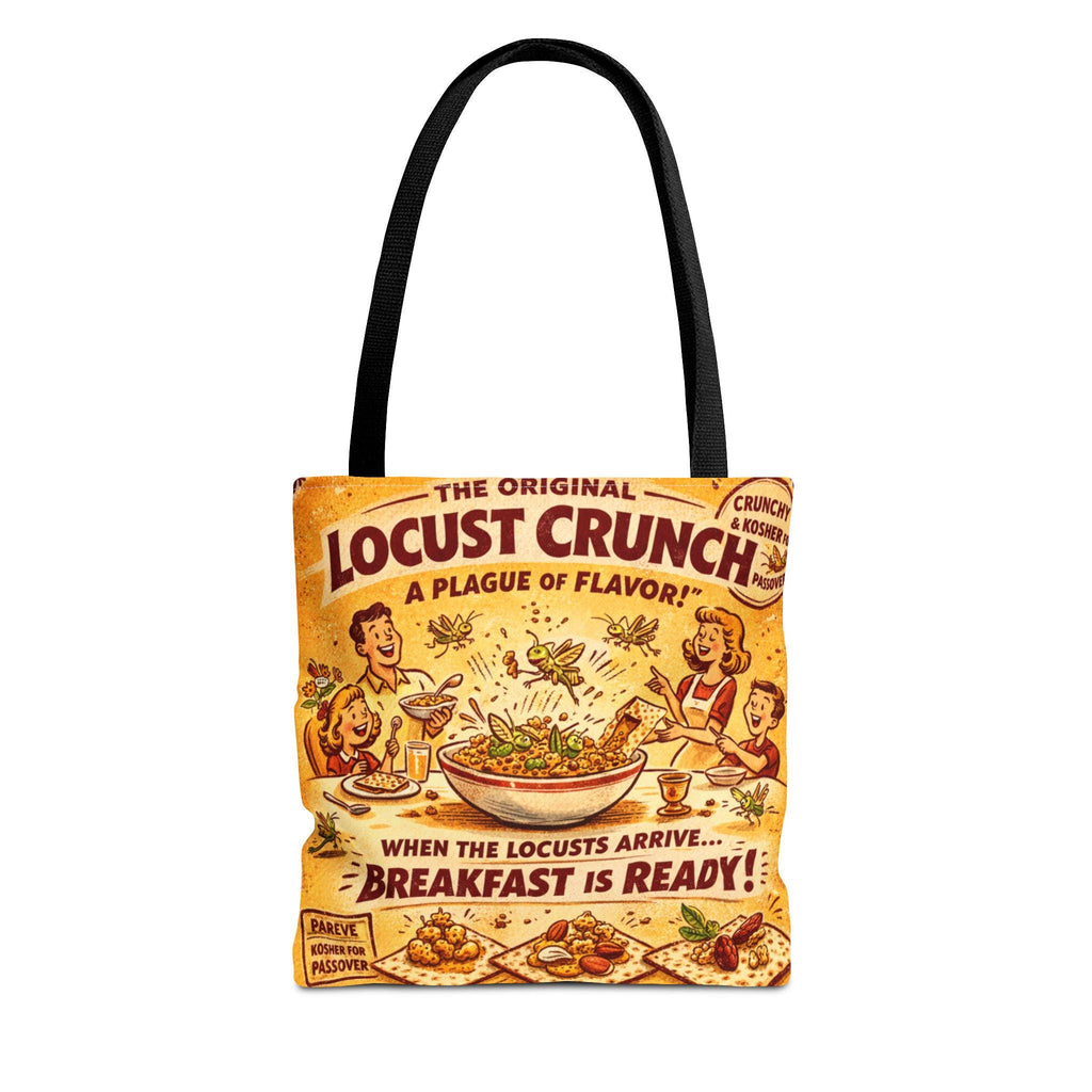 Passover Locust Crunch Vintage Ad Tote Bag, Retro Pesach Matzah Market Bag