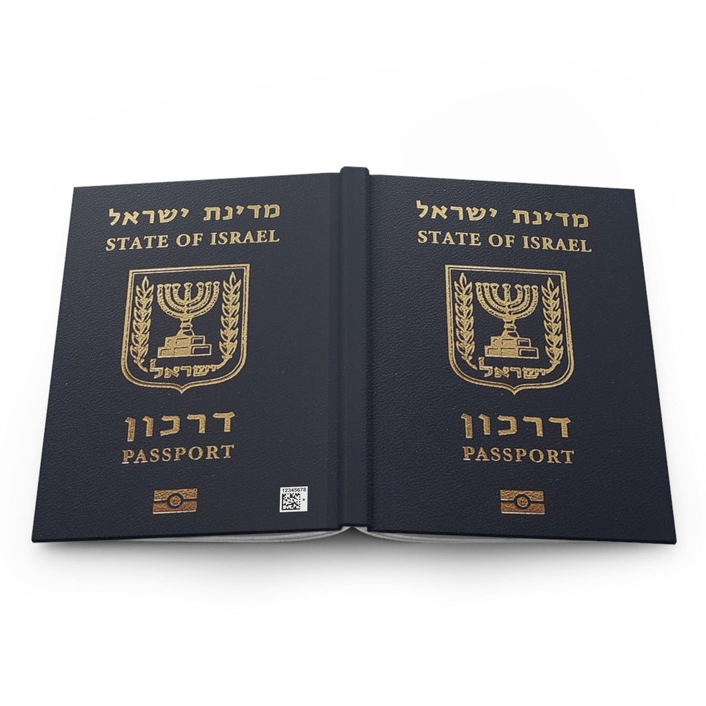 State of Israel Passport Journal Hardcover Notebook, Jewish Travel Diary with 150 Lined Pages