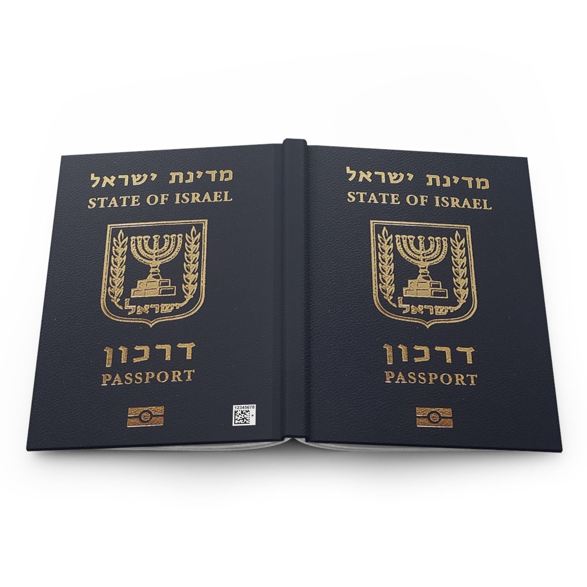State of Israel Passport Journal Hardcover Notebook, Jewish Travel Diary with 150 Lined Pages