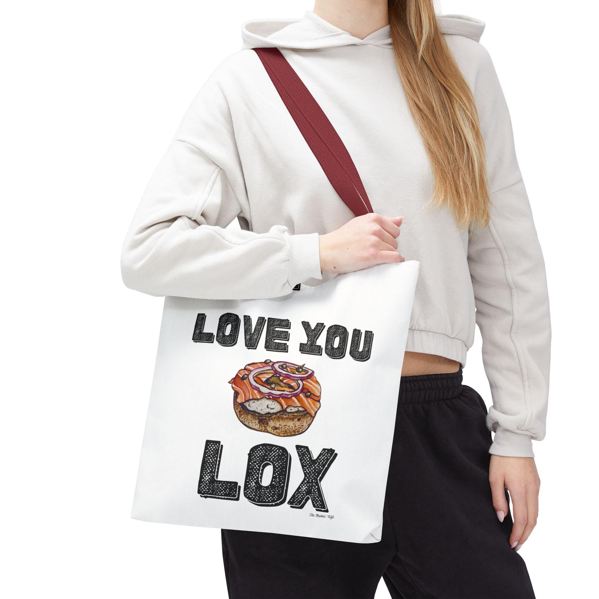 I Love You Lox Tote Bag, Funny Jewish Foodie Gift