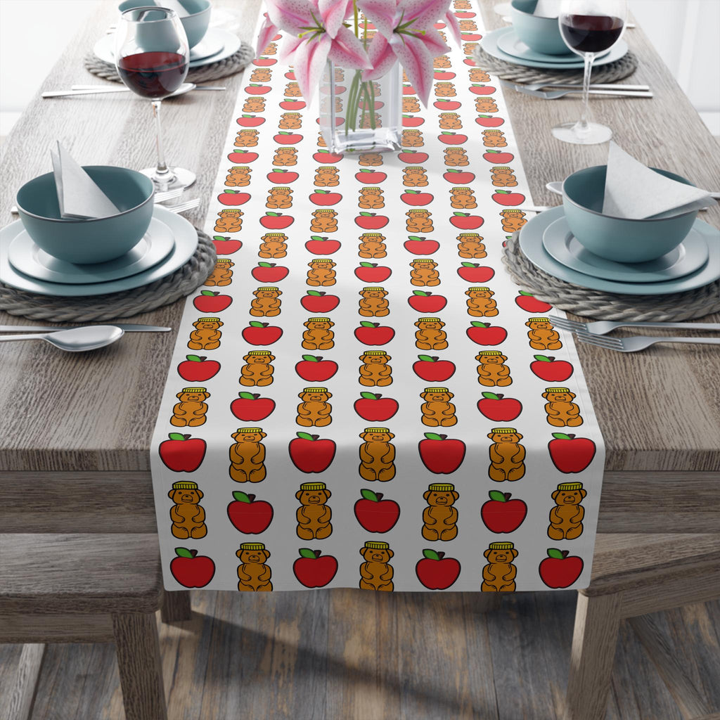 Rosh Hashanah Table Runner, Apples and Honey Bears, Jewish Holiday Decor
