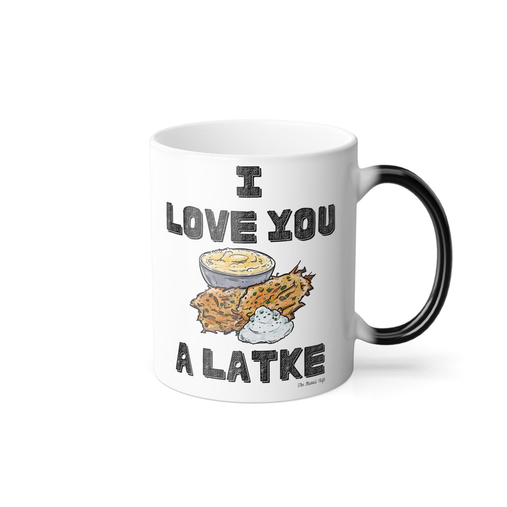 I Love You a Latke Mug, Funny Hanukkah Color Changing Coffee Cup