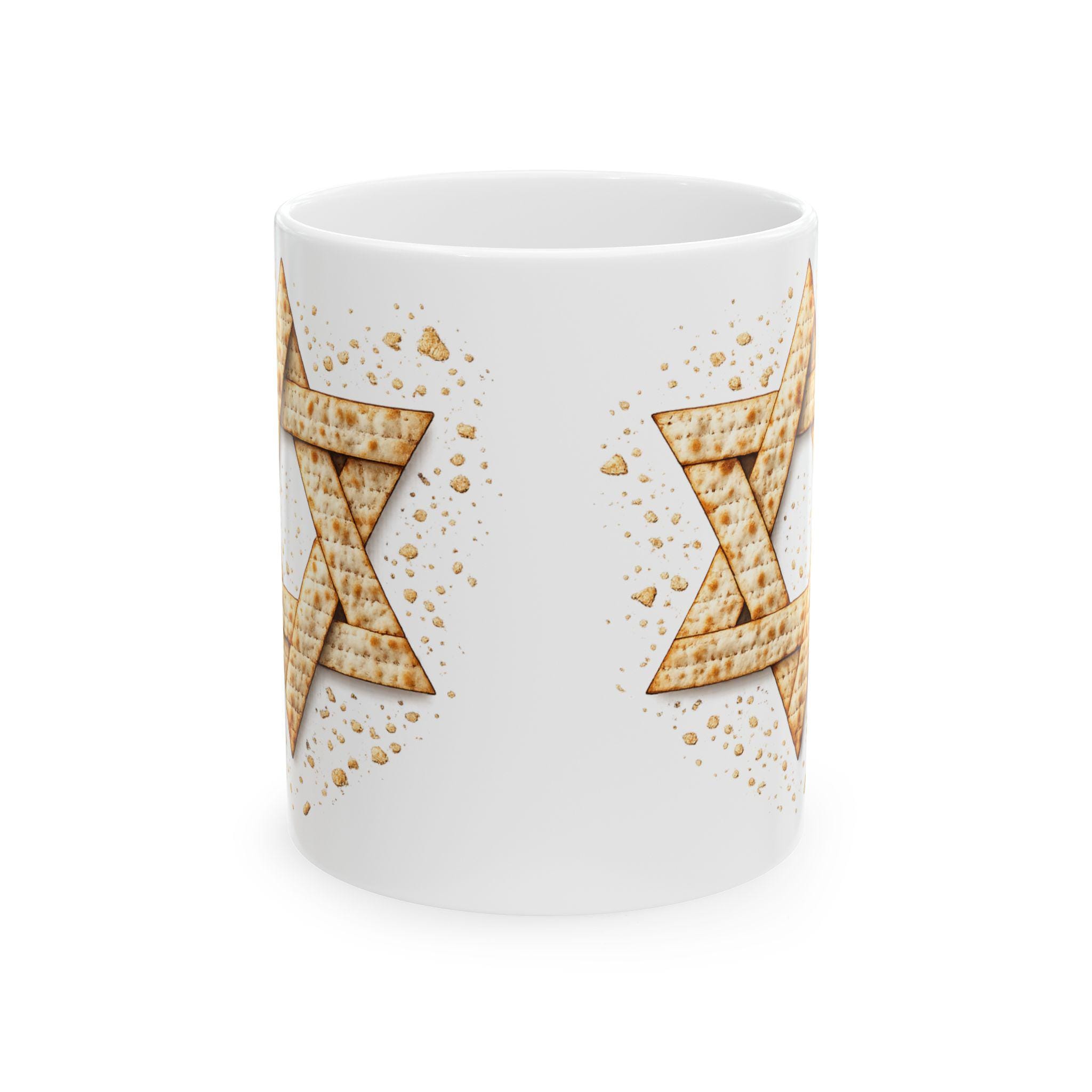 Matzah Star of David Mug, Modern Passover Judaica Drinkware