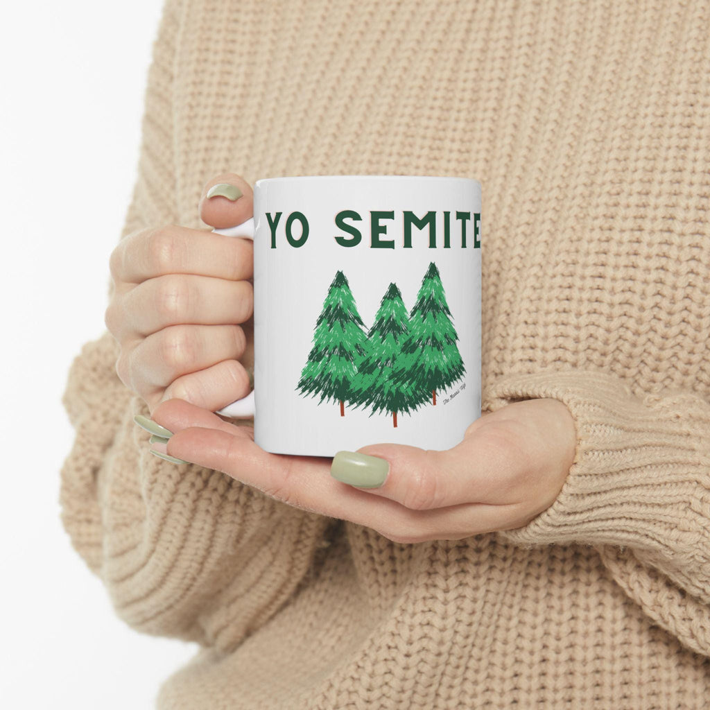 Yo Semite Coffee Mug, Jewish Hiker Gift, Yosemite Pun