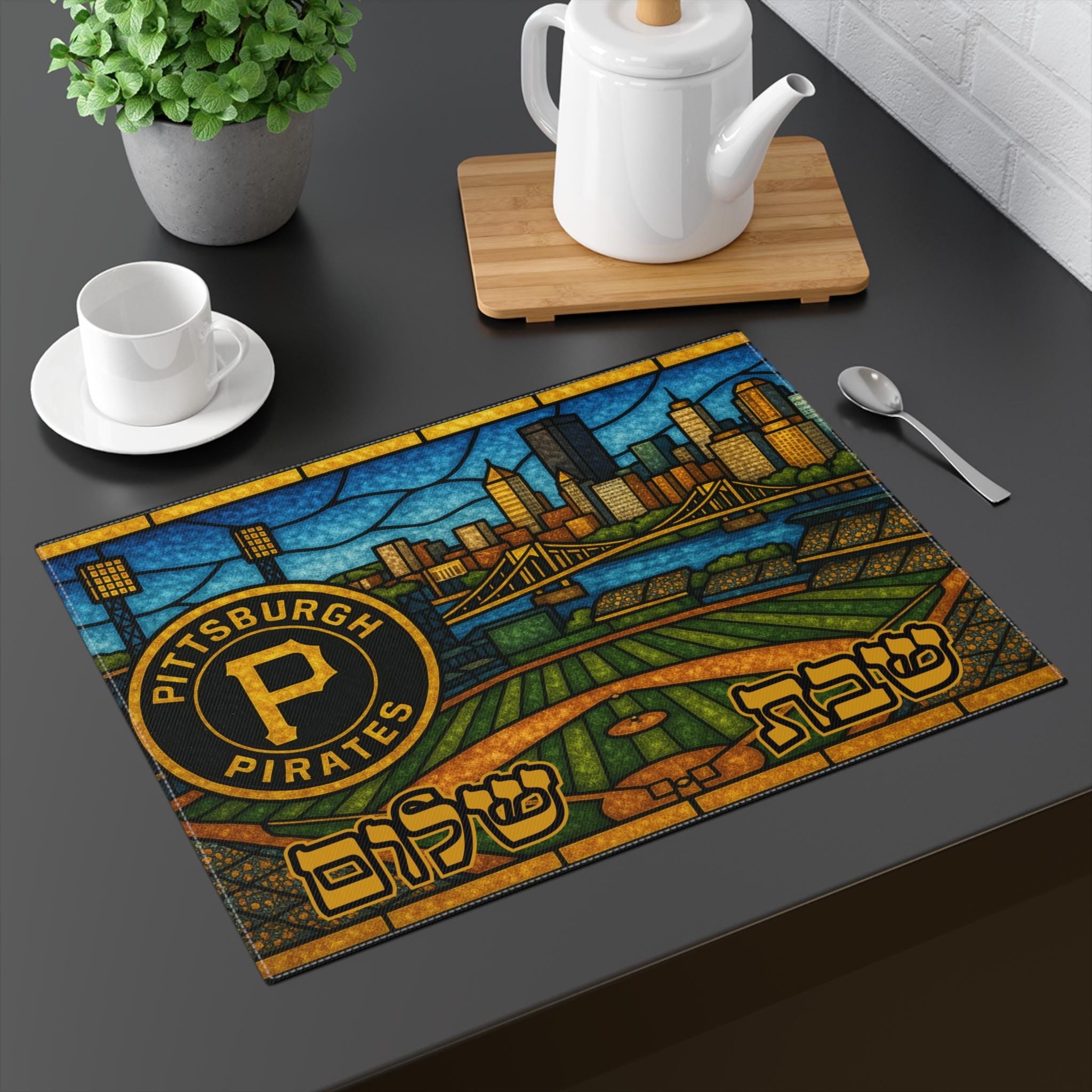 Pittsburgh Pirates Challah Cover, Black and Gold Judaica, Baseball Gift
