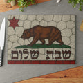 California Flag Challah Board, Stained Glass Shabbat Plate, Star of David Judaica