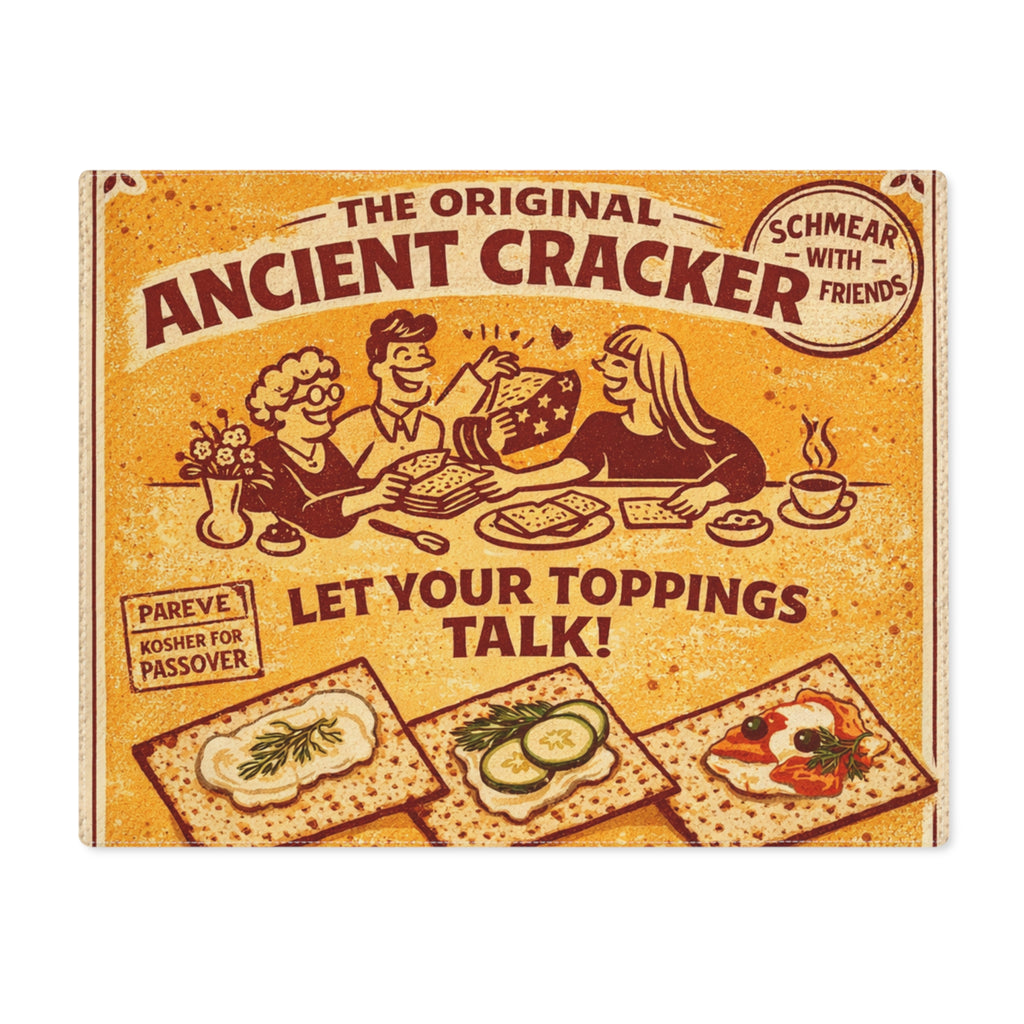 Ancient Cracker Let Your Toppings Talk Passover Placemat, Funny Seder Table Mat, Pesach Table Decor, Jewish Hostess Gift