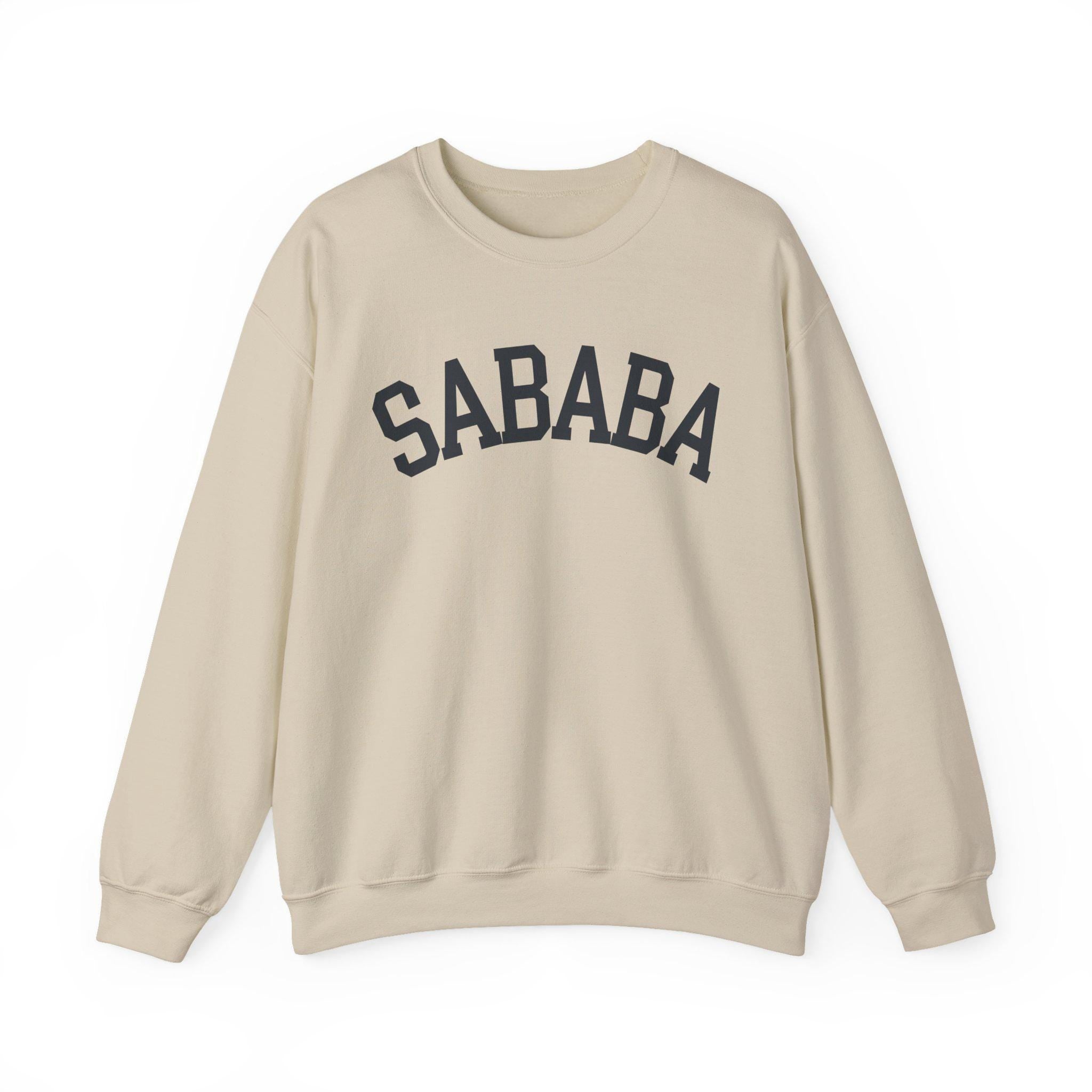 Sababa Sweatshirt Hebrew Slang Crewneck, Israeli Script Collegiate Pullover Gift