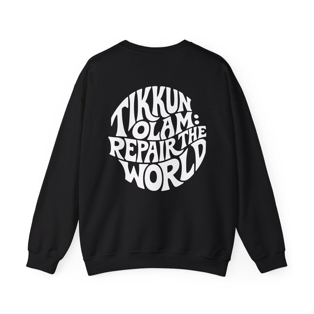 Tikkun Olam Sweatshirt Hebrew Crewneck, Jewish Social Justice Pullover Gift