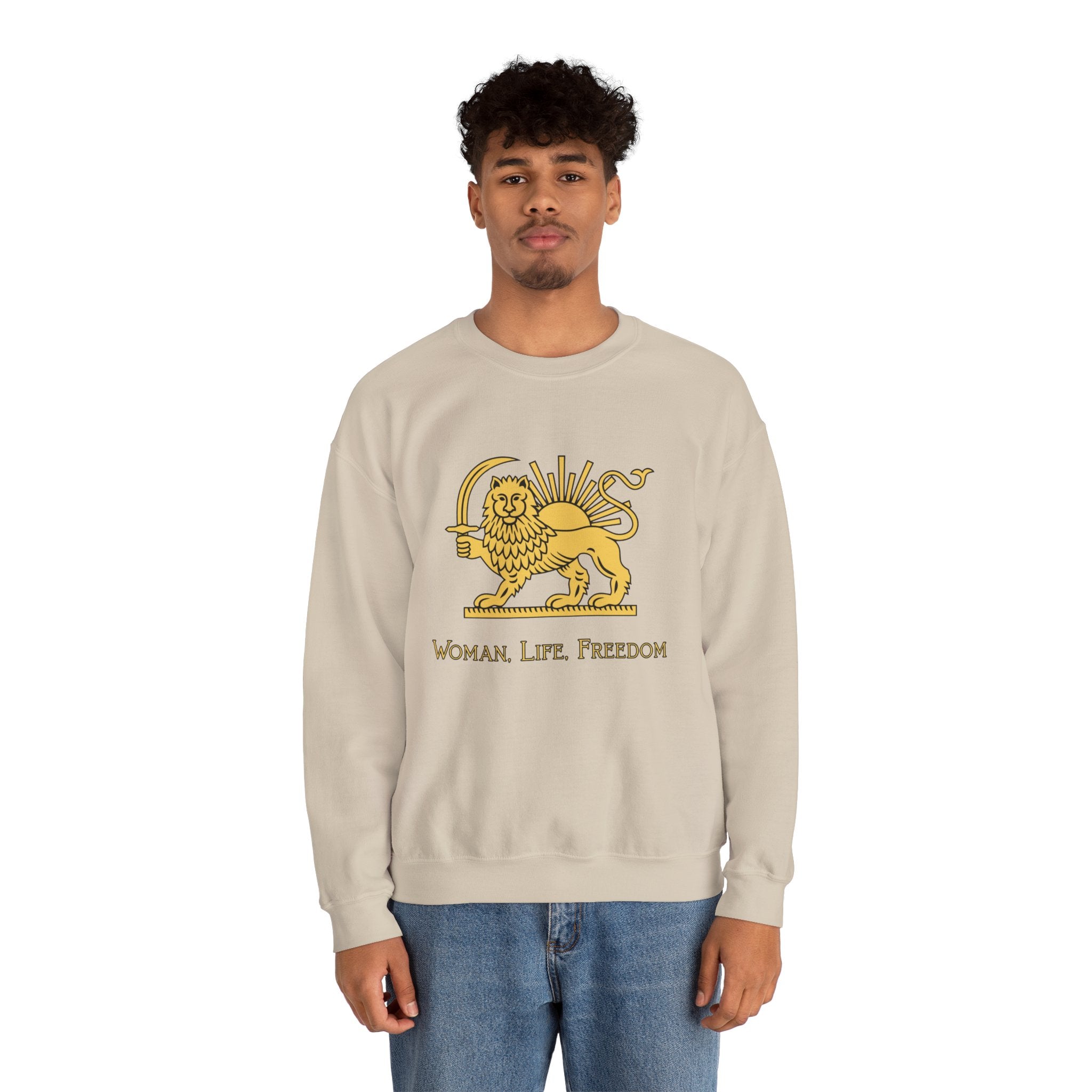 Woman Life Freedom Lion of Persia Sweatshirt, Iran Crest Crewneck, Feminist Protest Sweatshirt Gift