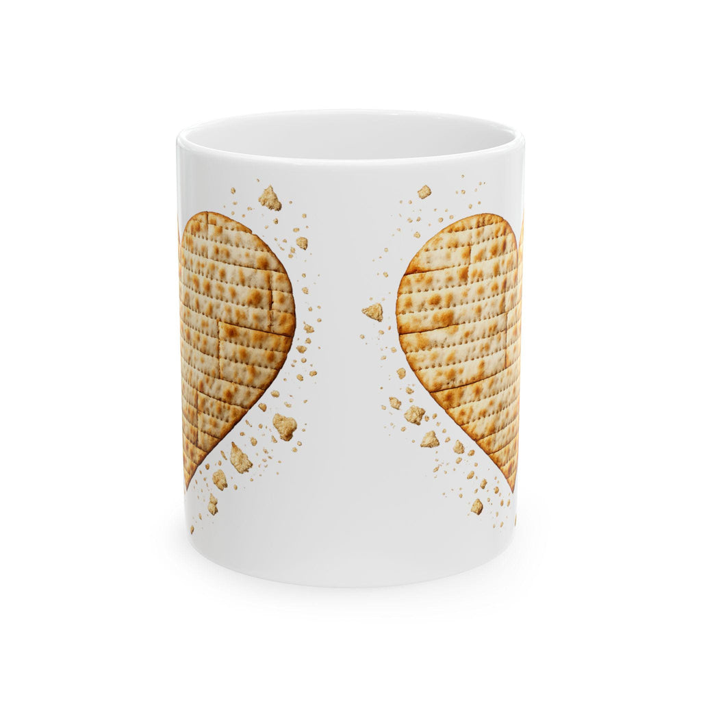 Matzah Heart Mug, Modern Judaica Passover Drinkware, Jewish Holiday Coffee Cup