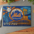 New York Mets Challah Board Glass, Stained Glass Baseball Shabbat Shalom Plate, Jewish Wedding Gift for Mets Fan