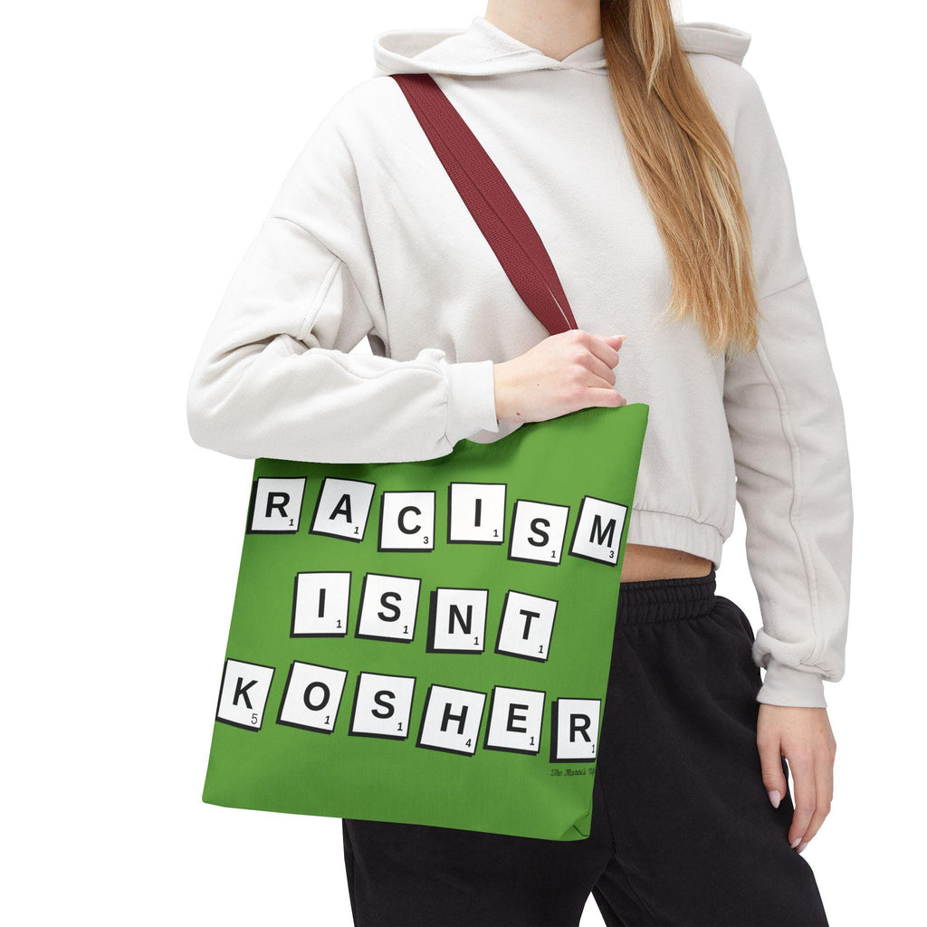Racism Isn't Kosher Tote Bag, Jewish Social Justice, Scrabble Style