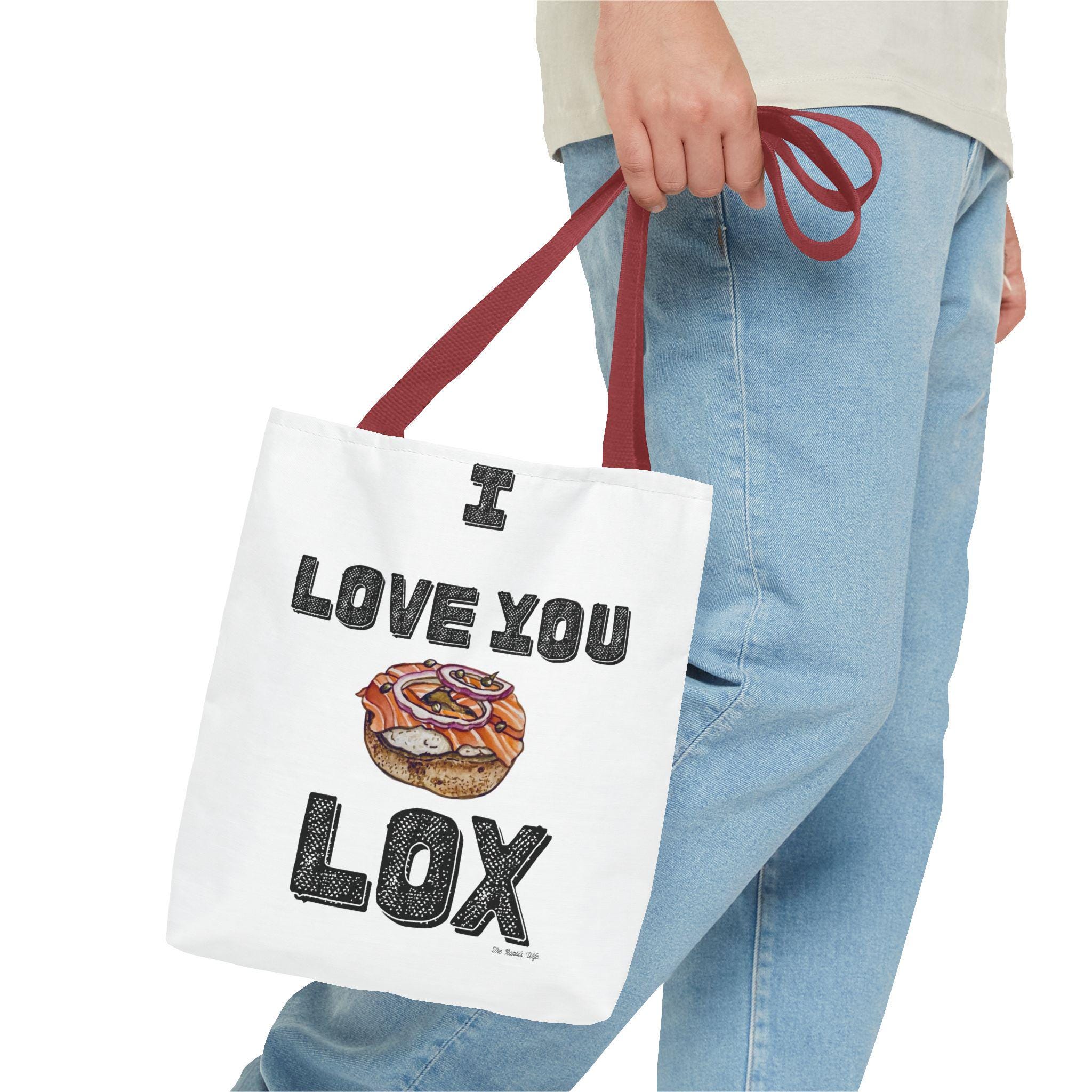 I Love You Lox Tote Bag, Funny Jewish Foodie Gift