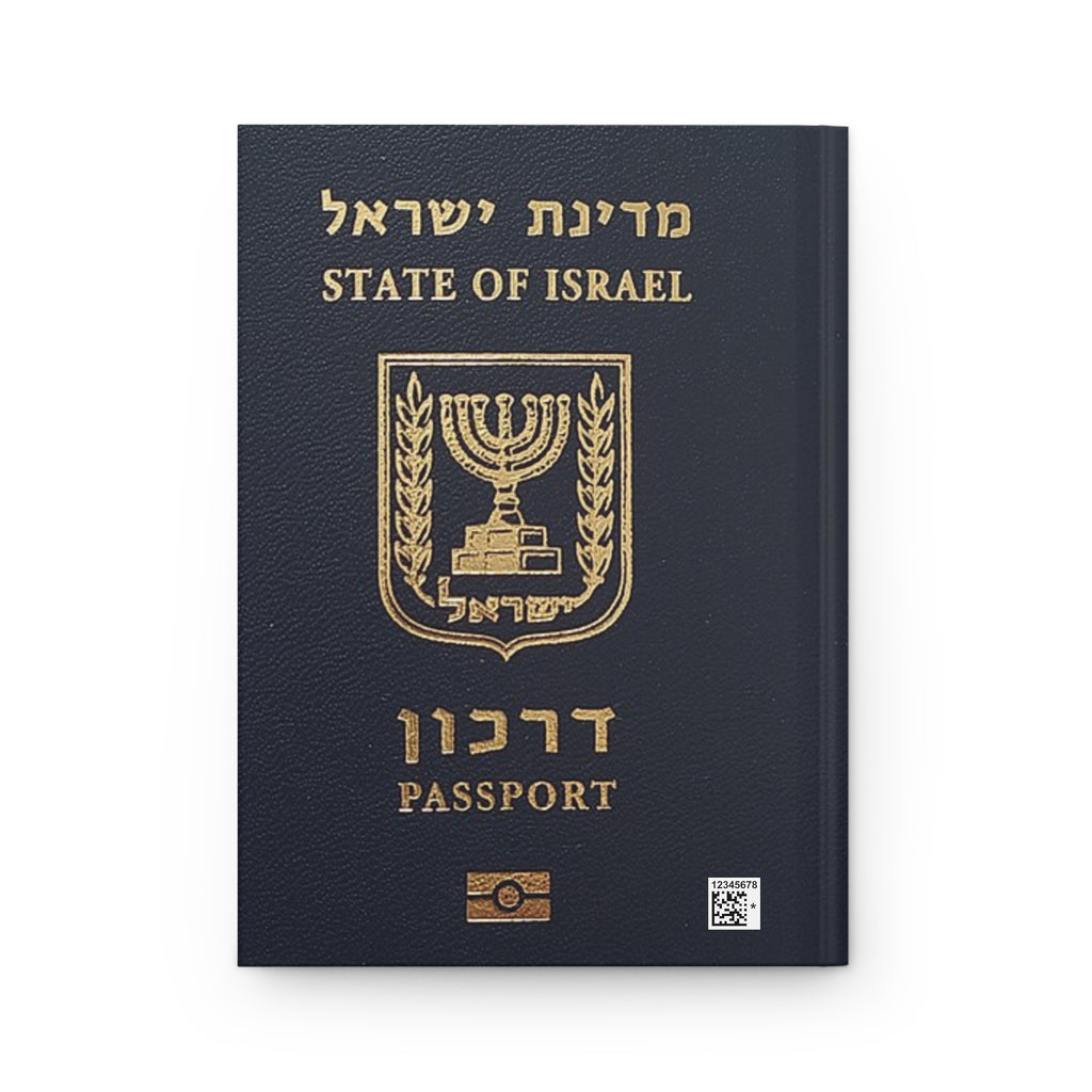State of Israel Passport Journal Hardcover Notebook, Jewish Travel Diary with 150 Lined Pages